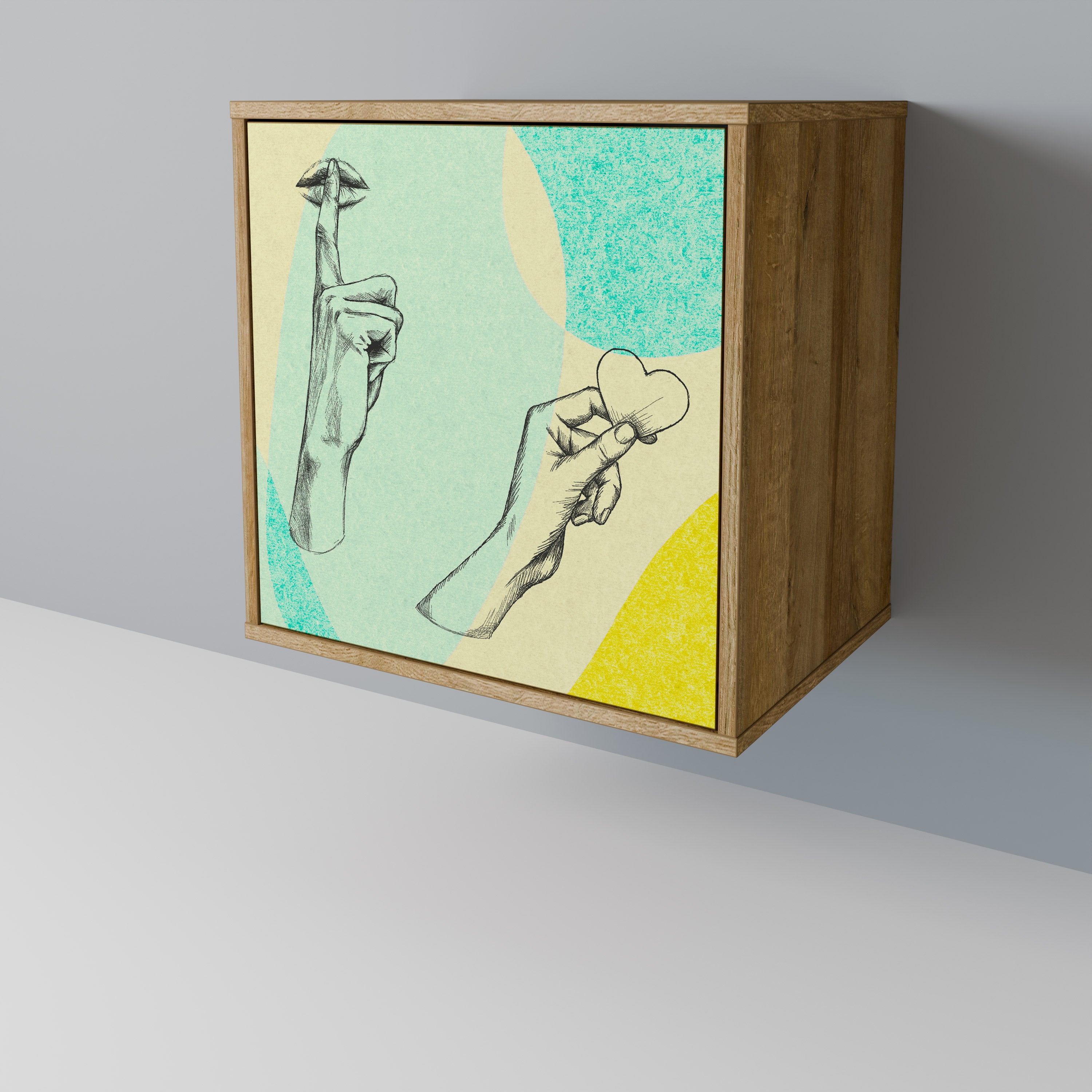 BODY LANGUAGE Sideboard mit 1 Tür in Eiche-Optik