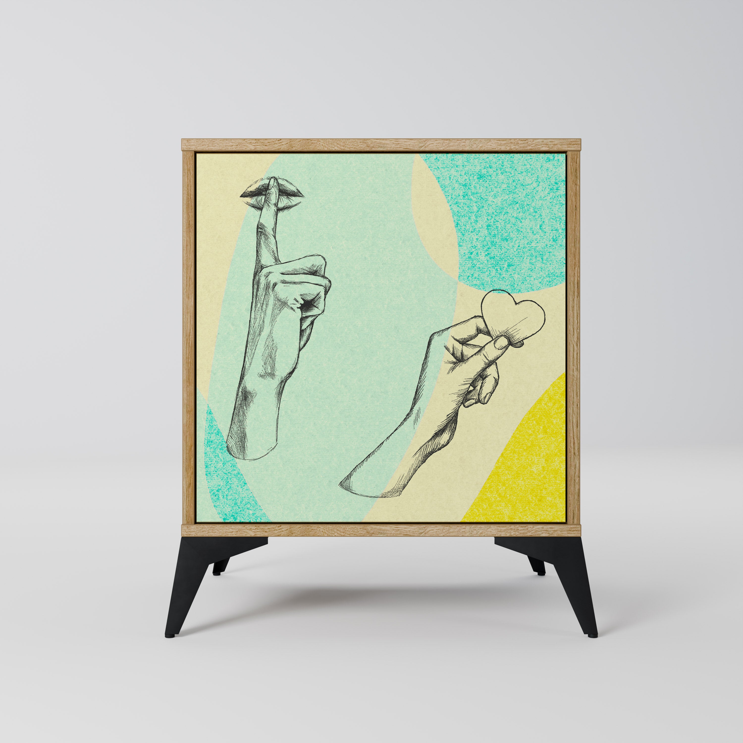 BODY LANGUAGE Sideboard mit 1 Tür in Eiche-Optik