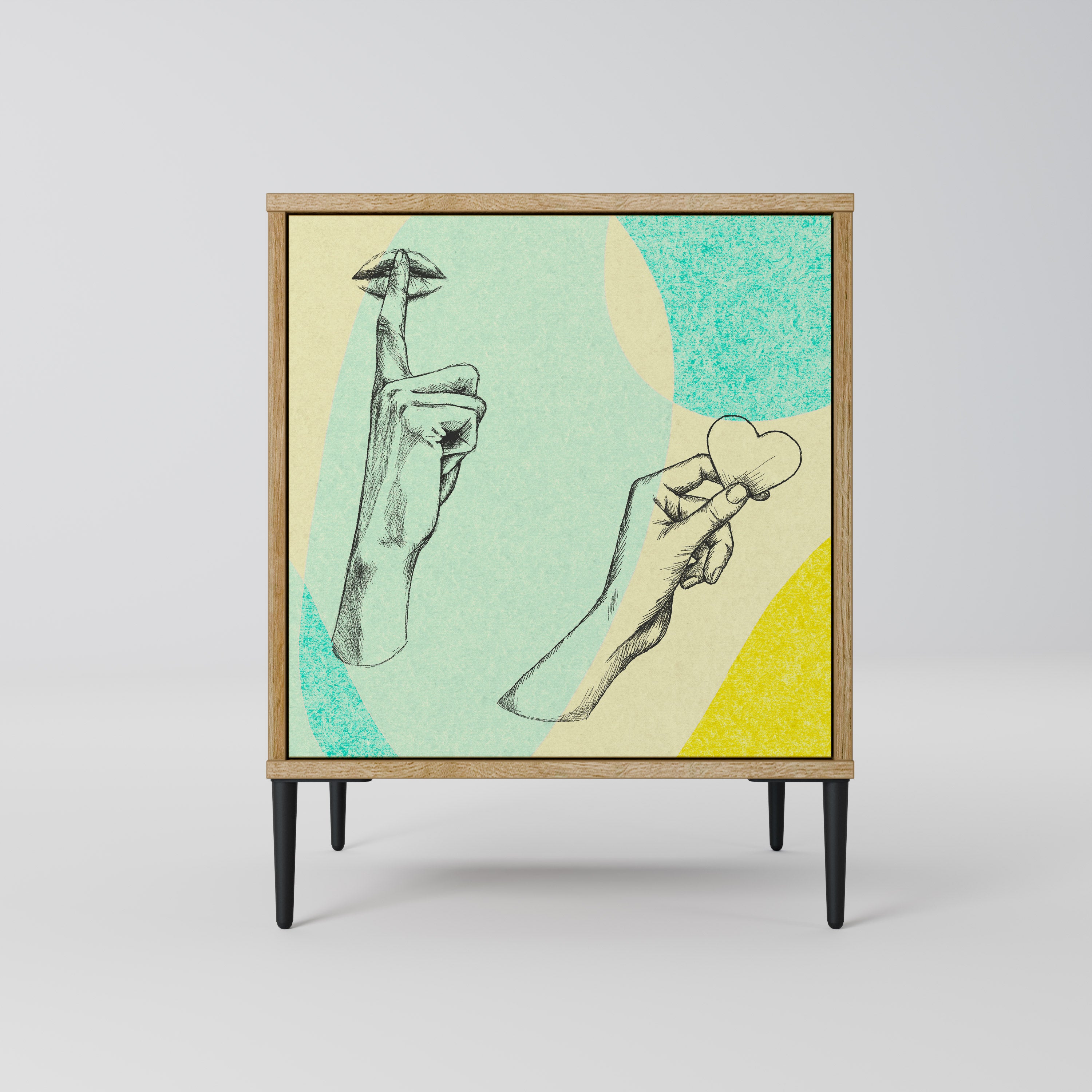 BODY LANGUAGE Sideboard mit 1 Tür in Eiche-Optik