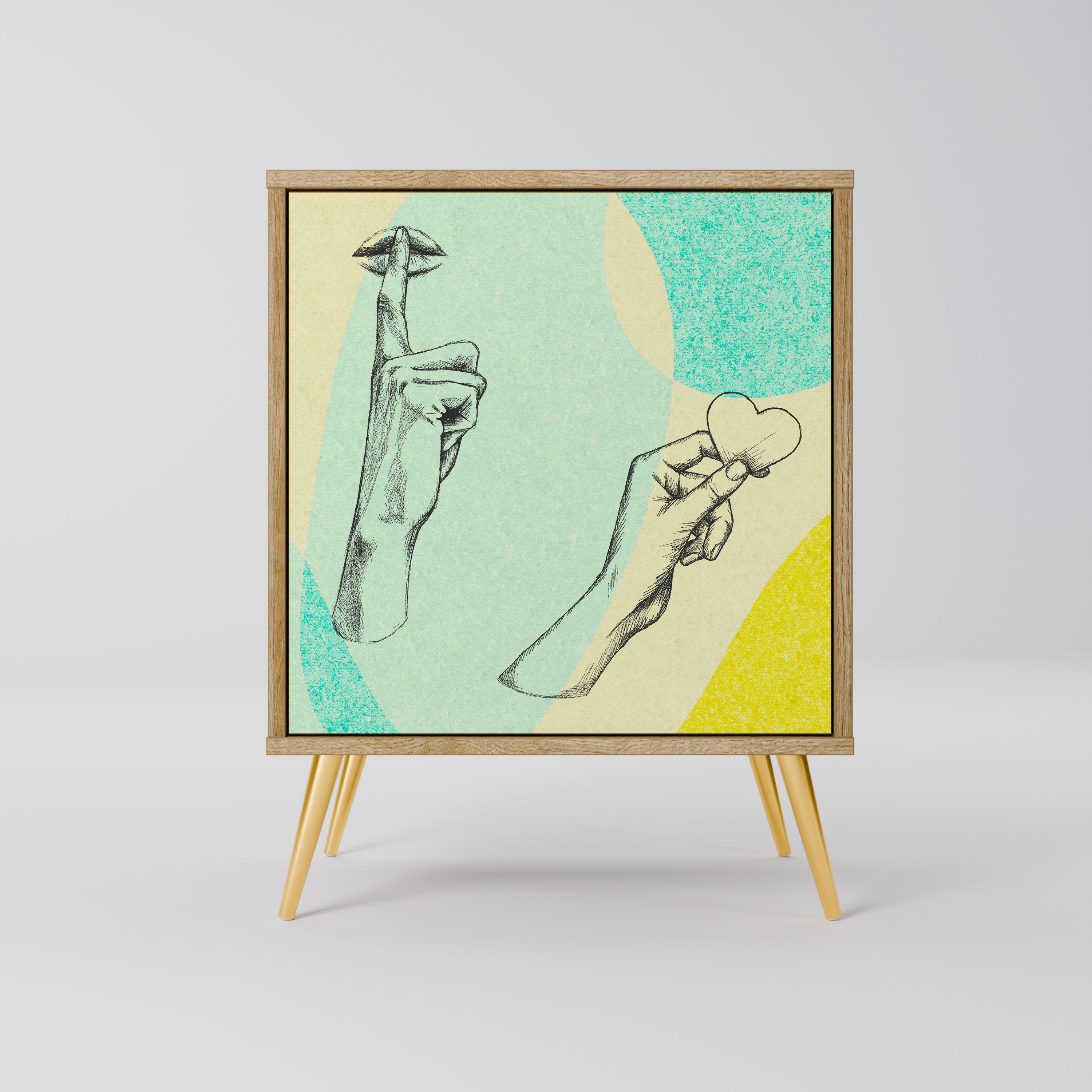 BODY LANGUAGE Sideboard mit 1 Tür in Eiche-Optik