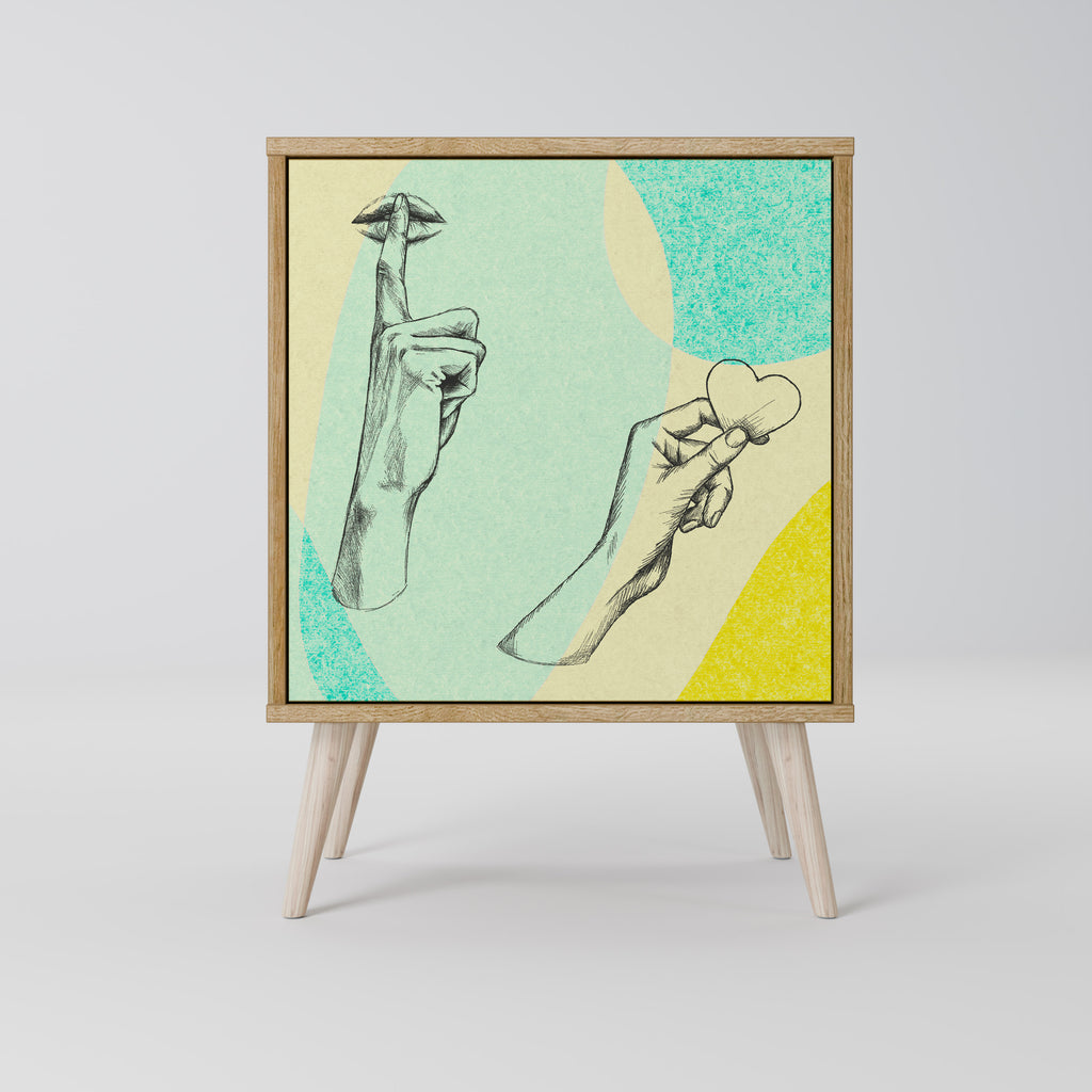 BODY LANGUAGE Sideboard mit 1 Tür in Eiche-Optik