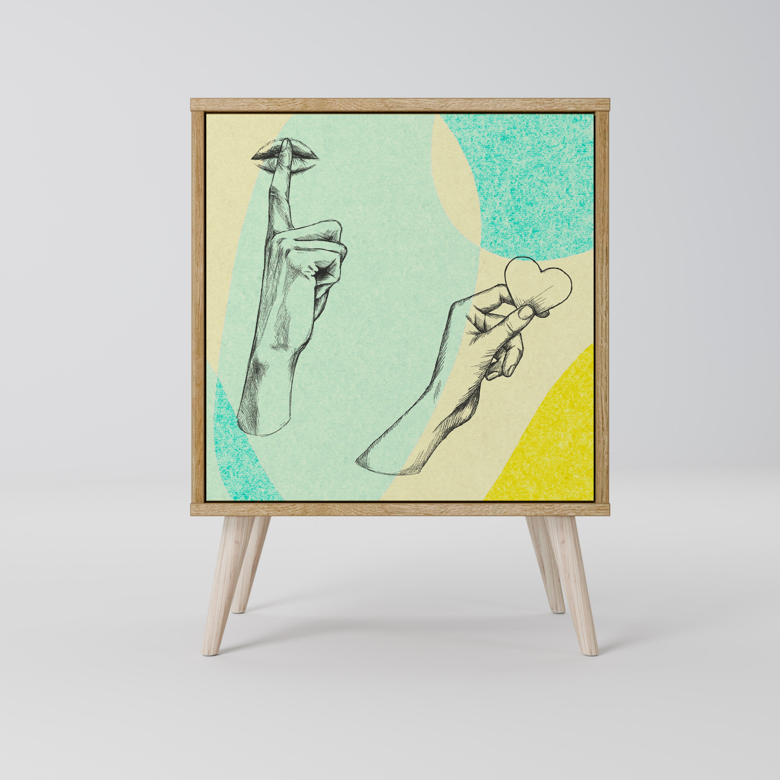 BODY LANGUAGE Sideboard mit 1 Tür in Eiche-Optik