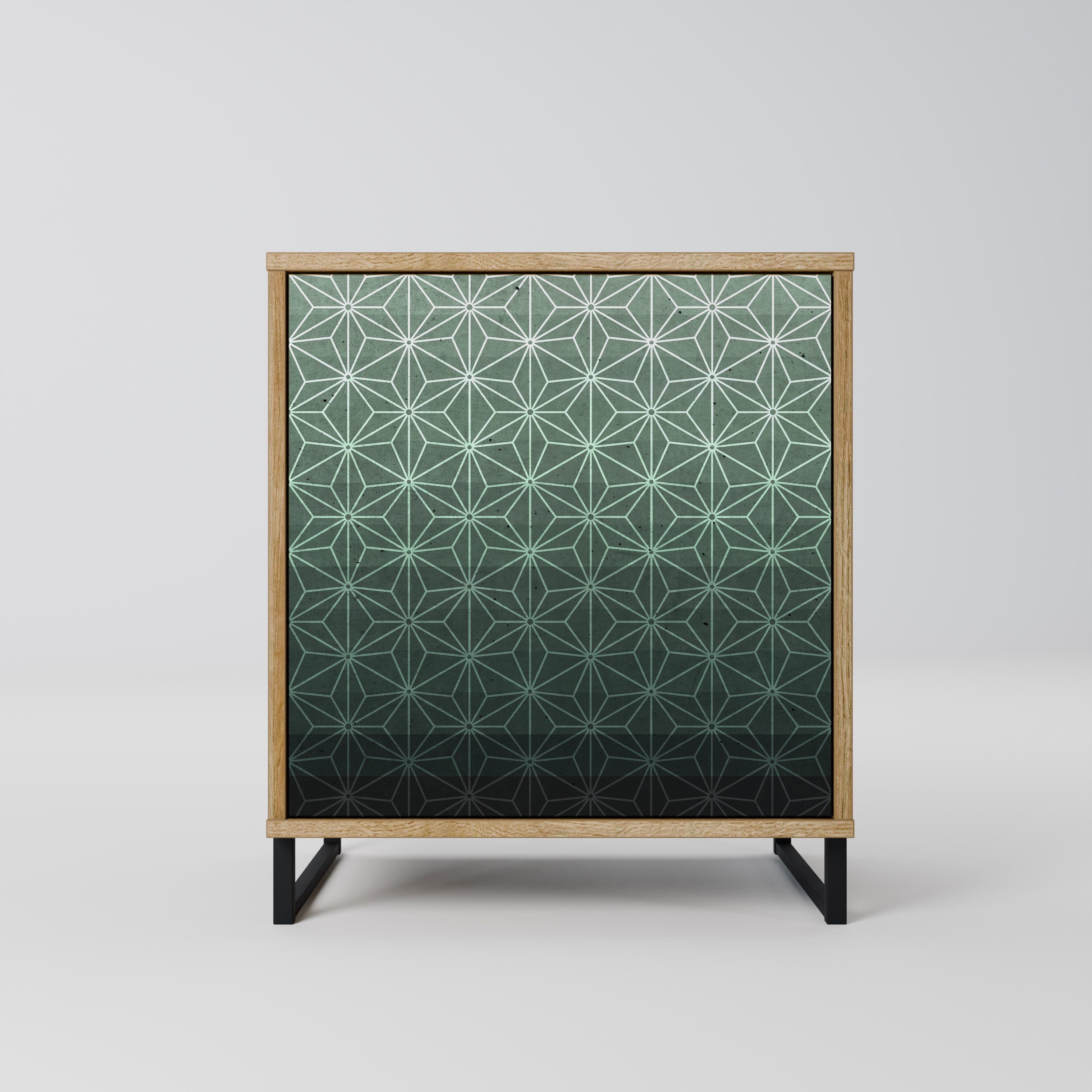 ORNAMENTAL GLIMMER Sideboard mit 1 Tür in Eiche-Optik