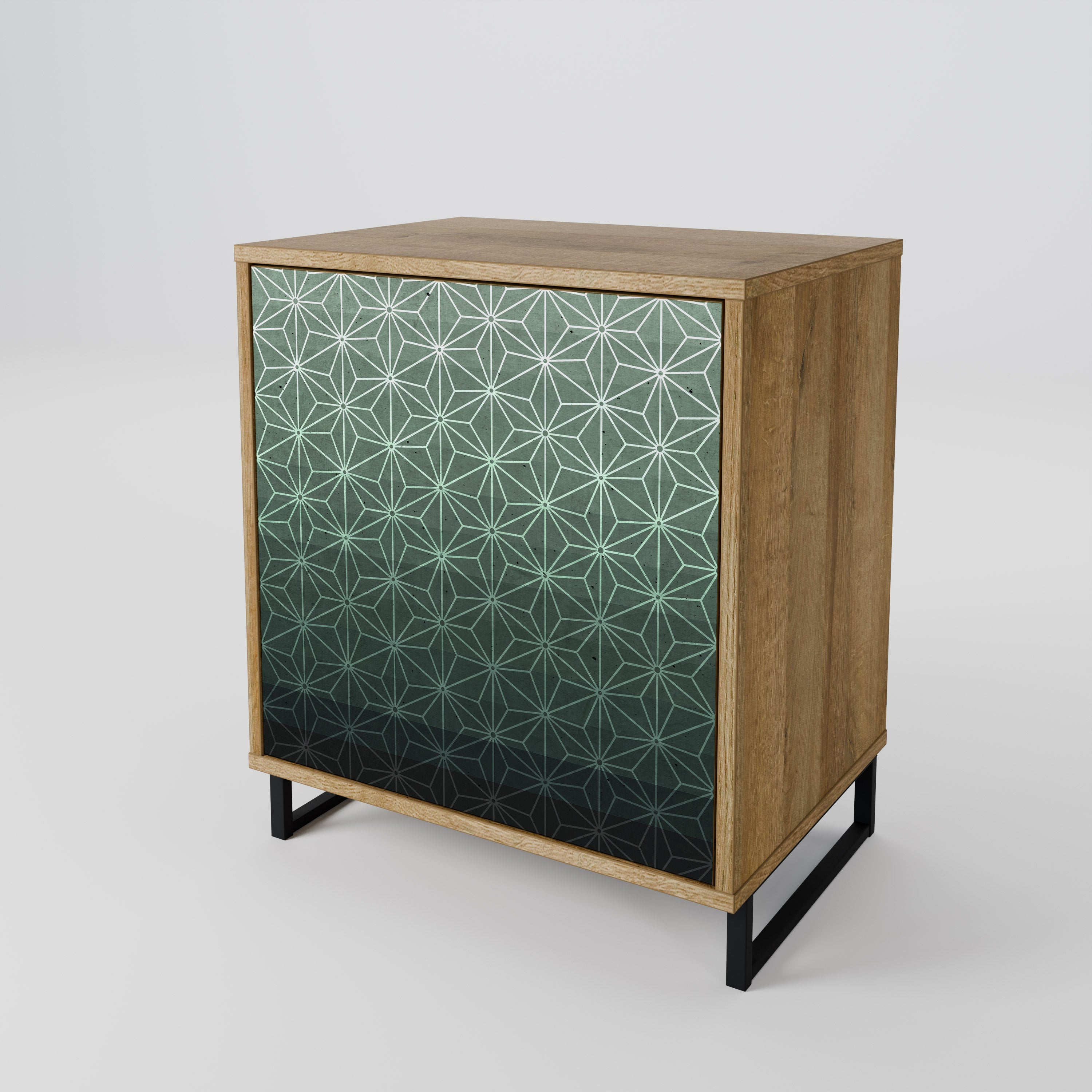 ORNAMENTAL GLIMMER Sideboard mit 1 Tür in Eiche-Optik