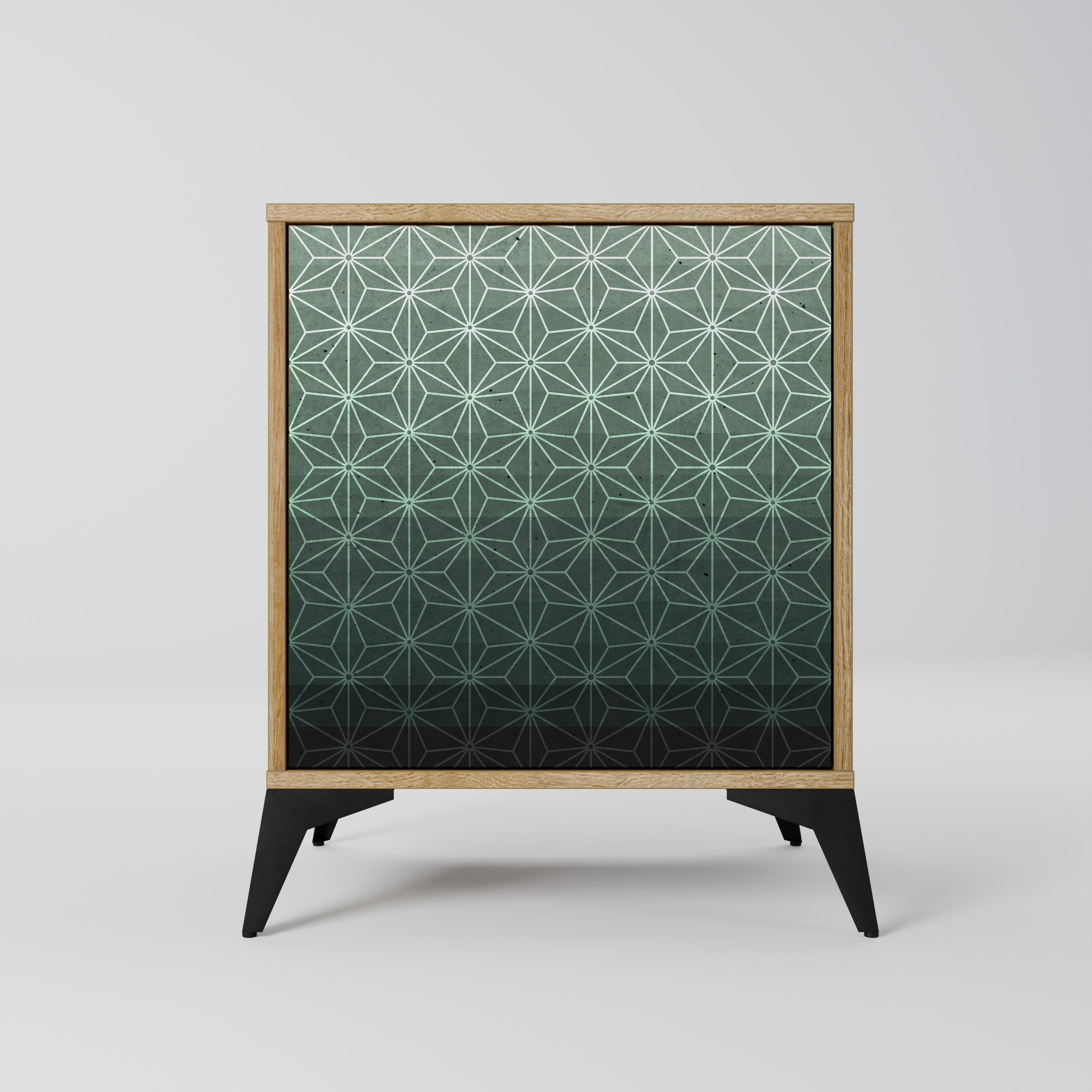 ORNAMENTAL GLIMMER Sideboard mit 1 Tür in Eiche-Optik