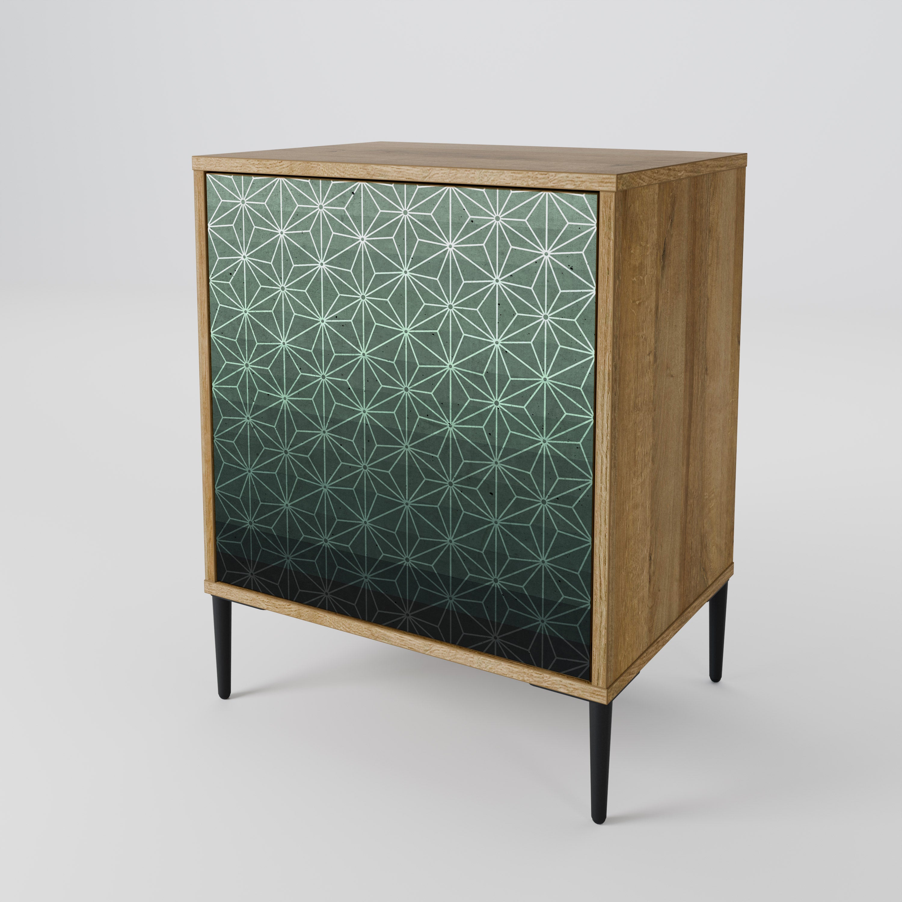 ORNAMENTAL GLIMMER Sideboard mit 1 Tür in Eiche-Optik