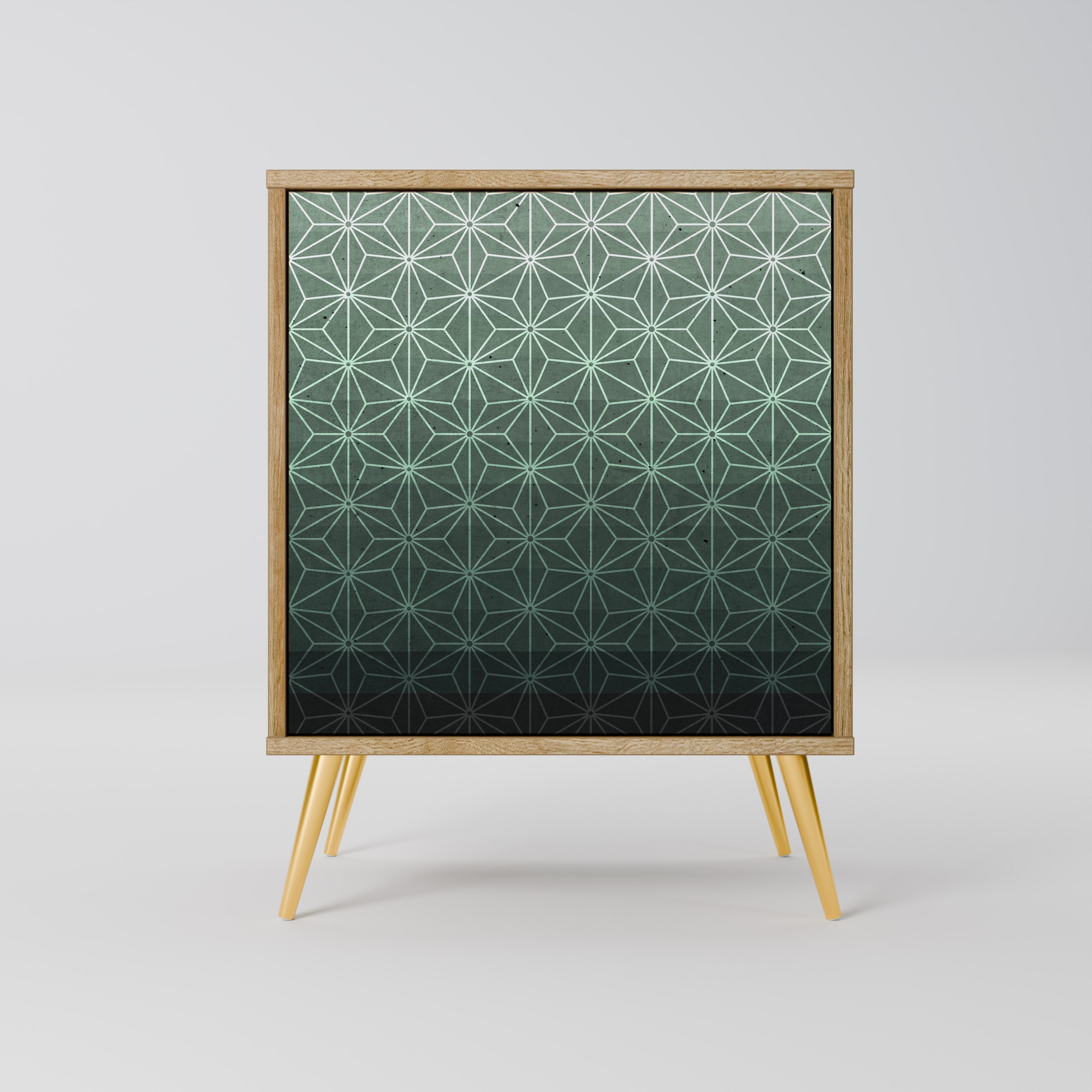 ORNAMENTAL GLIMMER Sideboard mit 1 Tür in Eiche-Optik