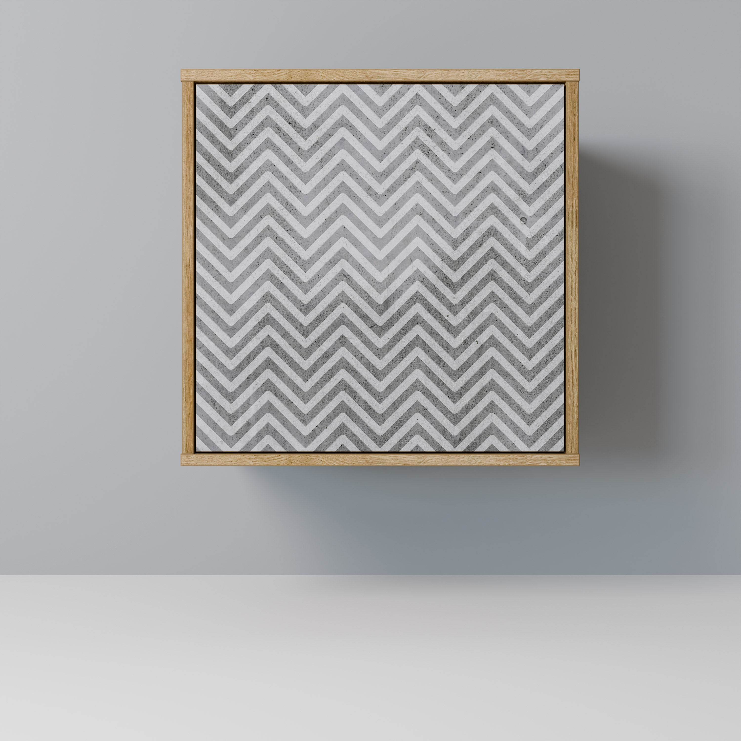 CONCRETE ZIG ZAG Sideboard mit 1 Tür in Eiche-Optik
