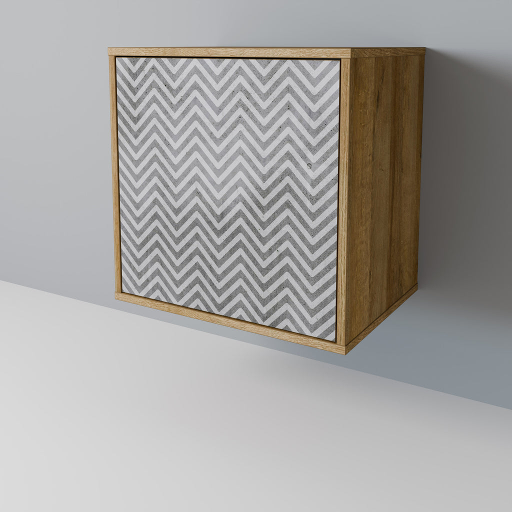 CONCRETE ZIG ZAG Sideboard mit 1 Tür in Eiche-Optik