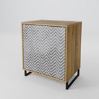 CONCRETE ZIG ZAG Sideboard mit 1 Tür in Eiche-Optik