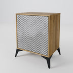 CONCRETE ZIG ZAG Sideboard mit 1 Tür in Eiche-Optik