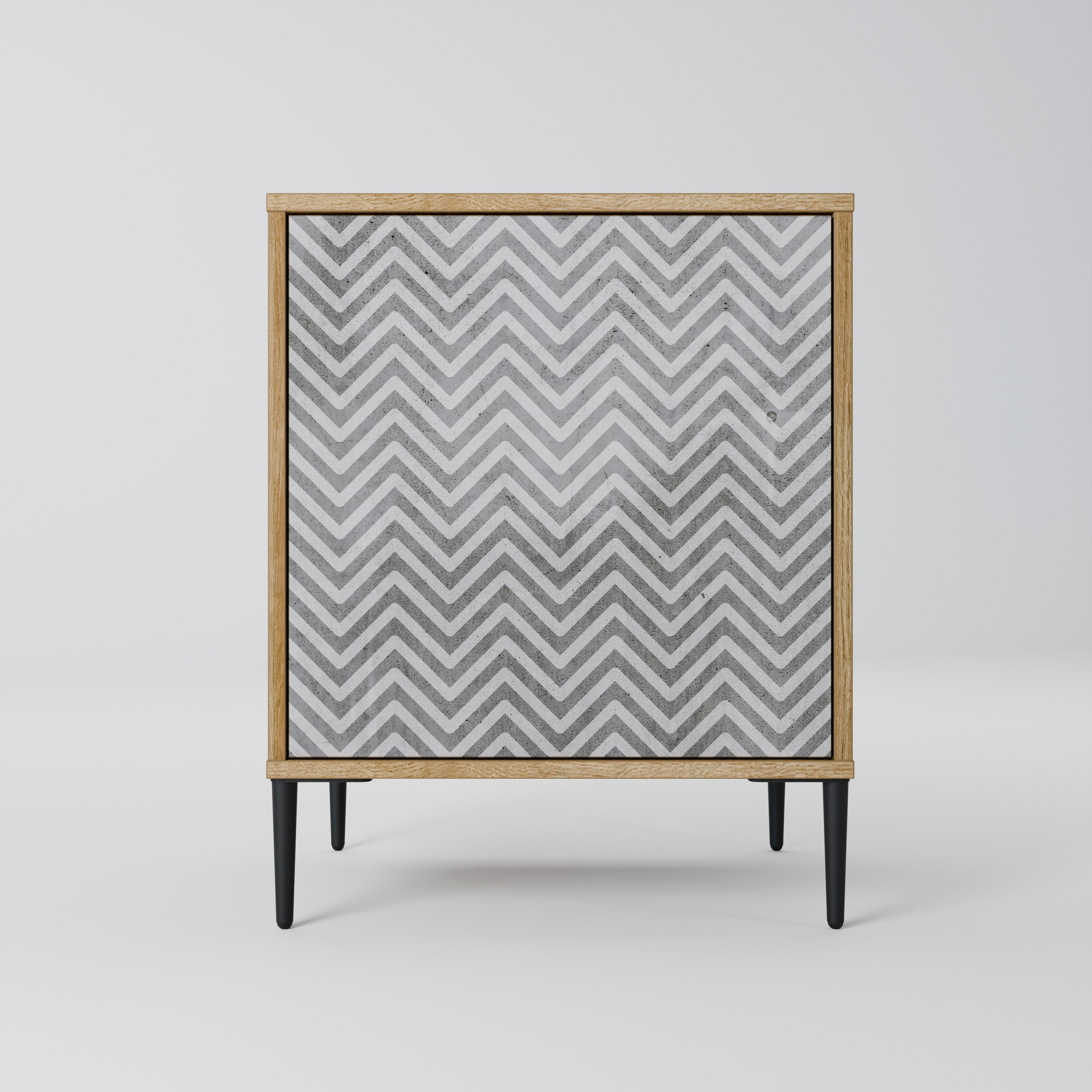 CONCRETE ZIG ZAG Sideboard mit 1 Tür in Eiche-Optik
