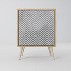 CONCRETE ZIG ZAG Sideboard mit 1 Tür in Eiche-Optik