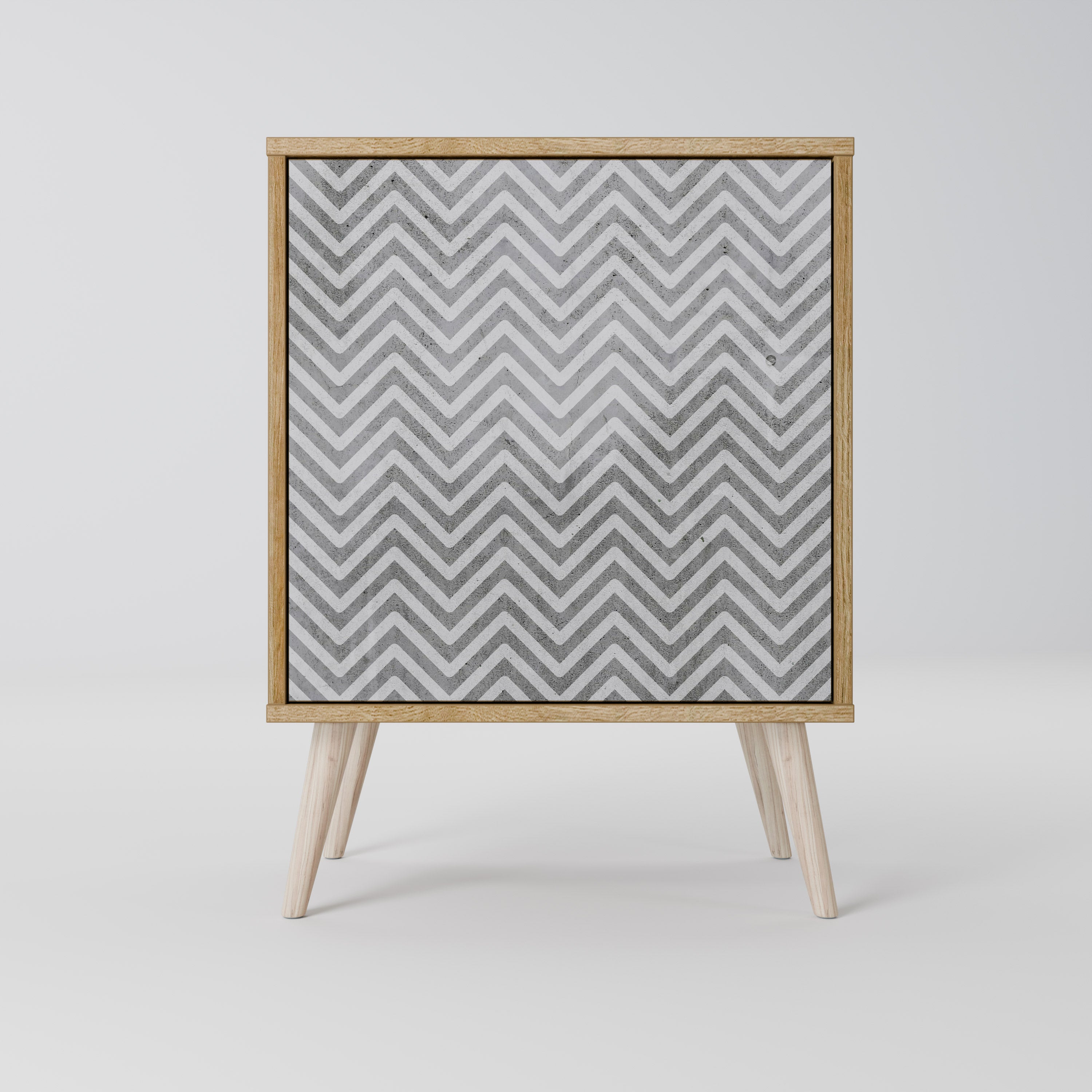 CONCRETE ZIG ZAG Sideboard mit 1 Tür in Eiche-Optik