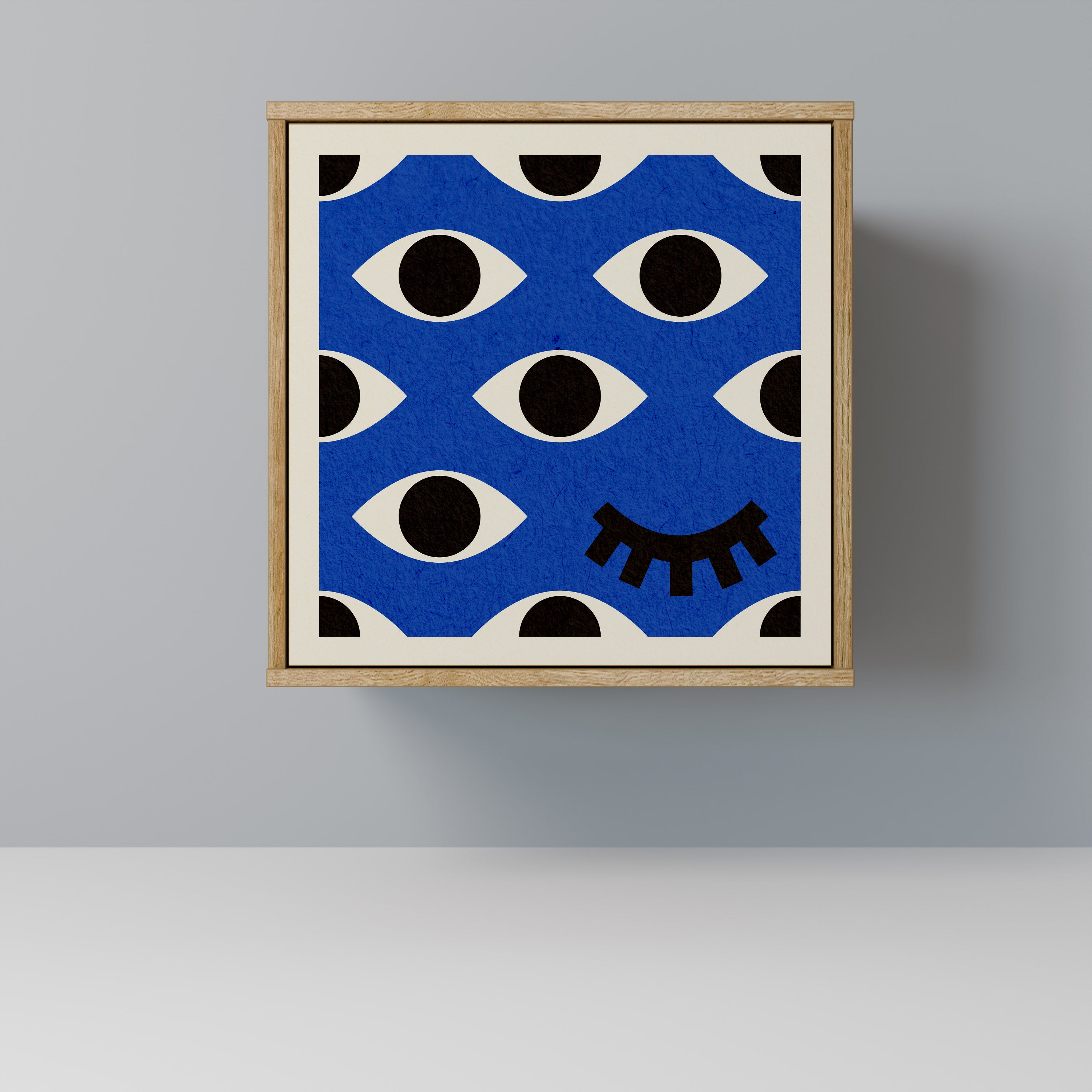 GEOMETRIC EYES Sideboard mit 1 Tür in Eiche-Optik