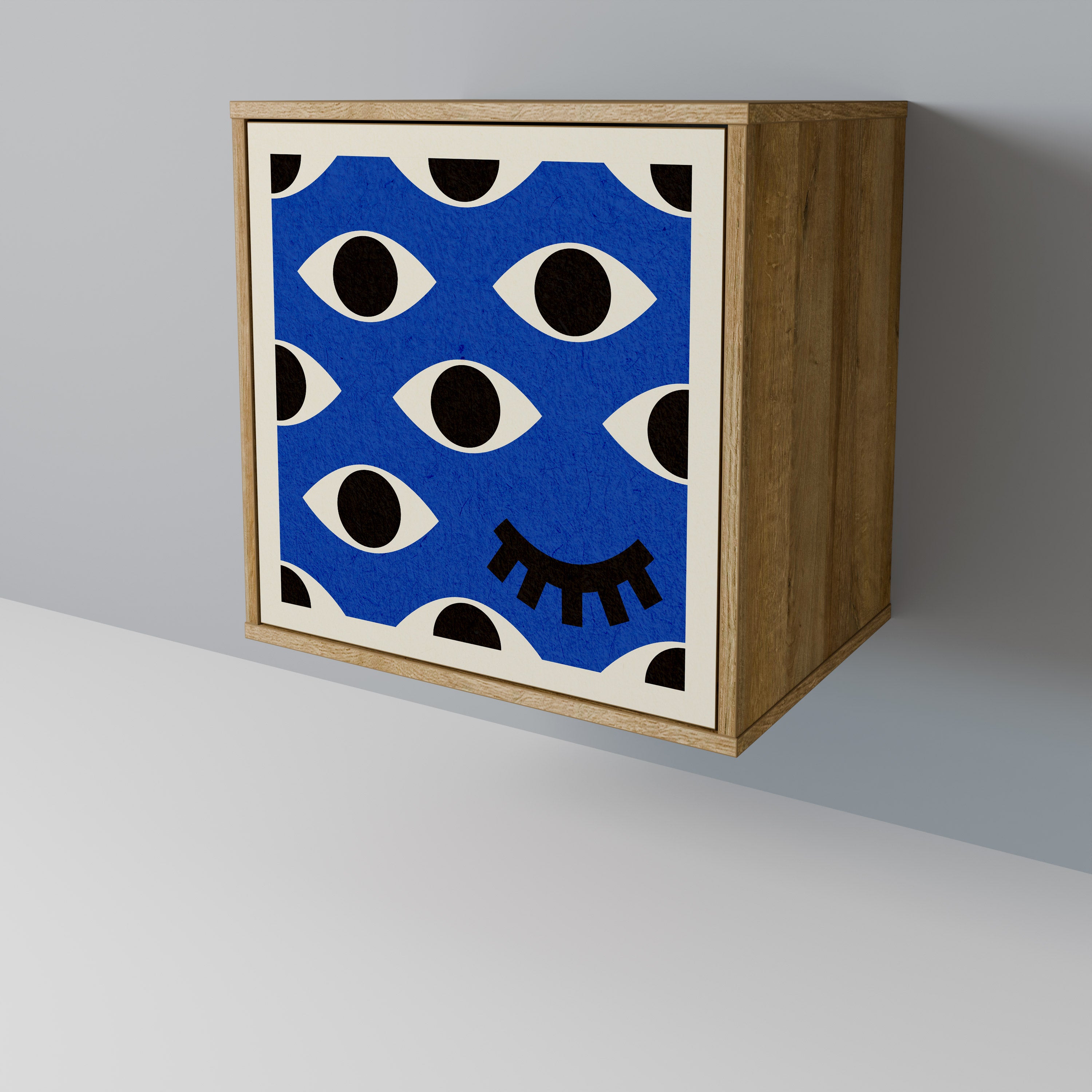 GEOMETRIC EYES Sideboard mit 1 Tür in Eiche-Optik