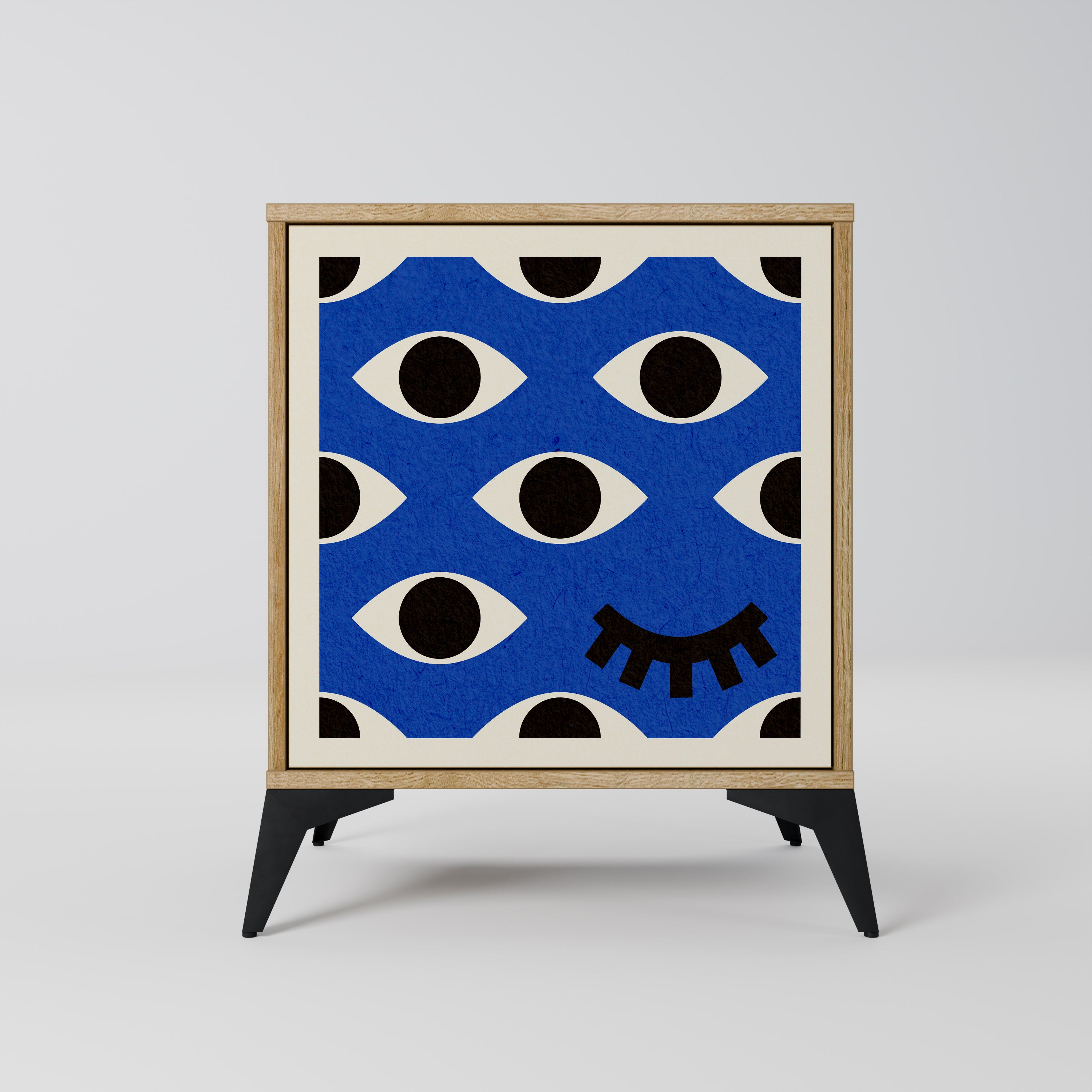 GEOMETRIC EYES Sideboard mit 1 Tür in Eiche-Optik