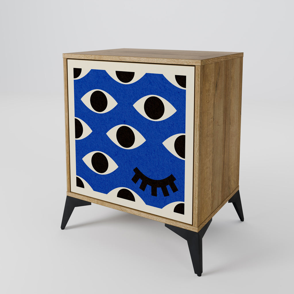 GEOMETRIC EYES Sideboard mit 1 Tür in Eiche-Optik