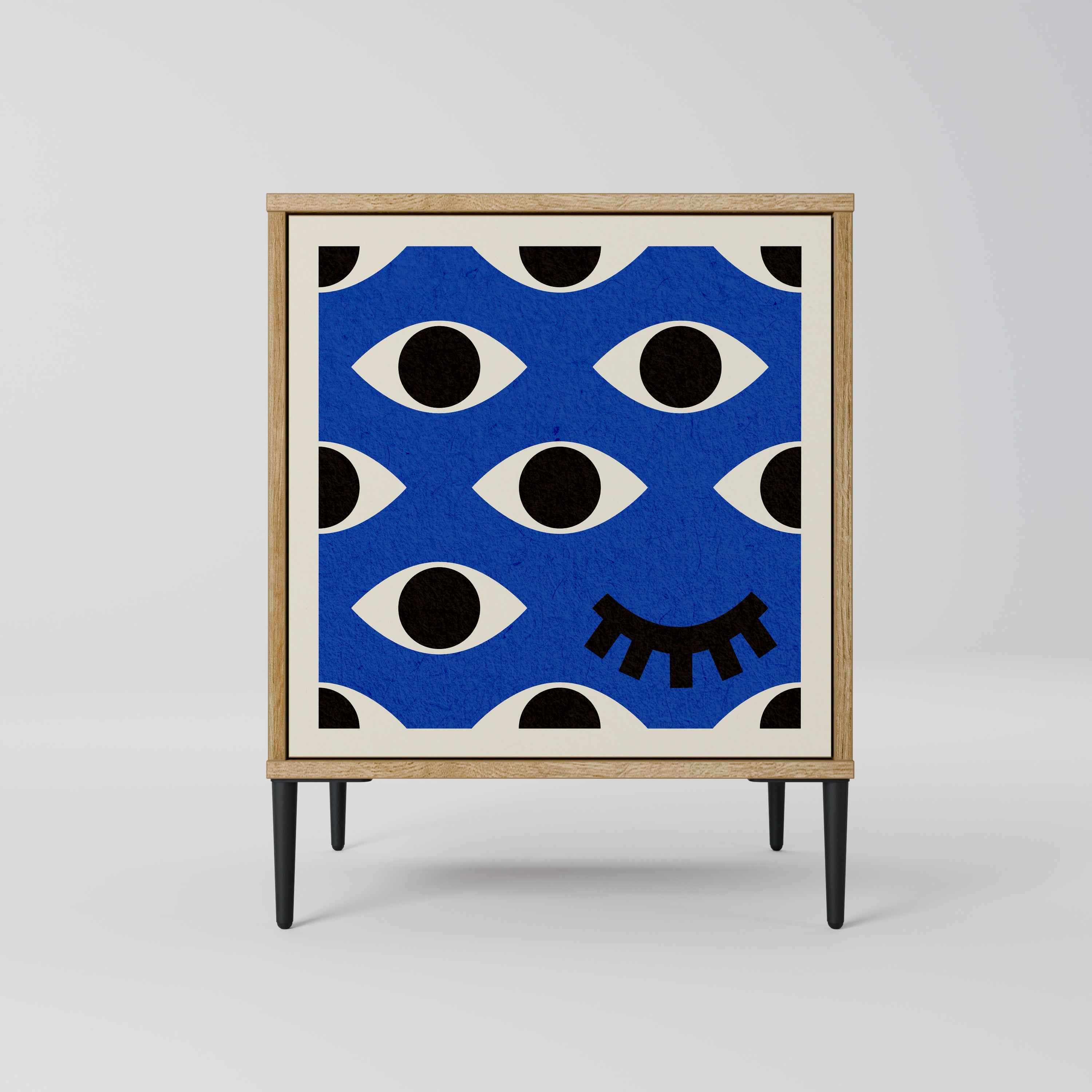 GEOMETRIC EYES Sideboard mit 1 Tür in Eiche-Optik