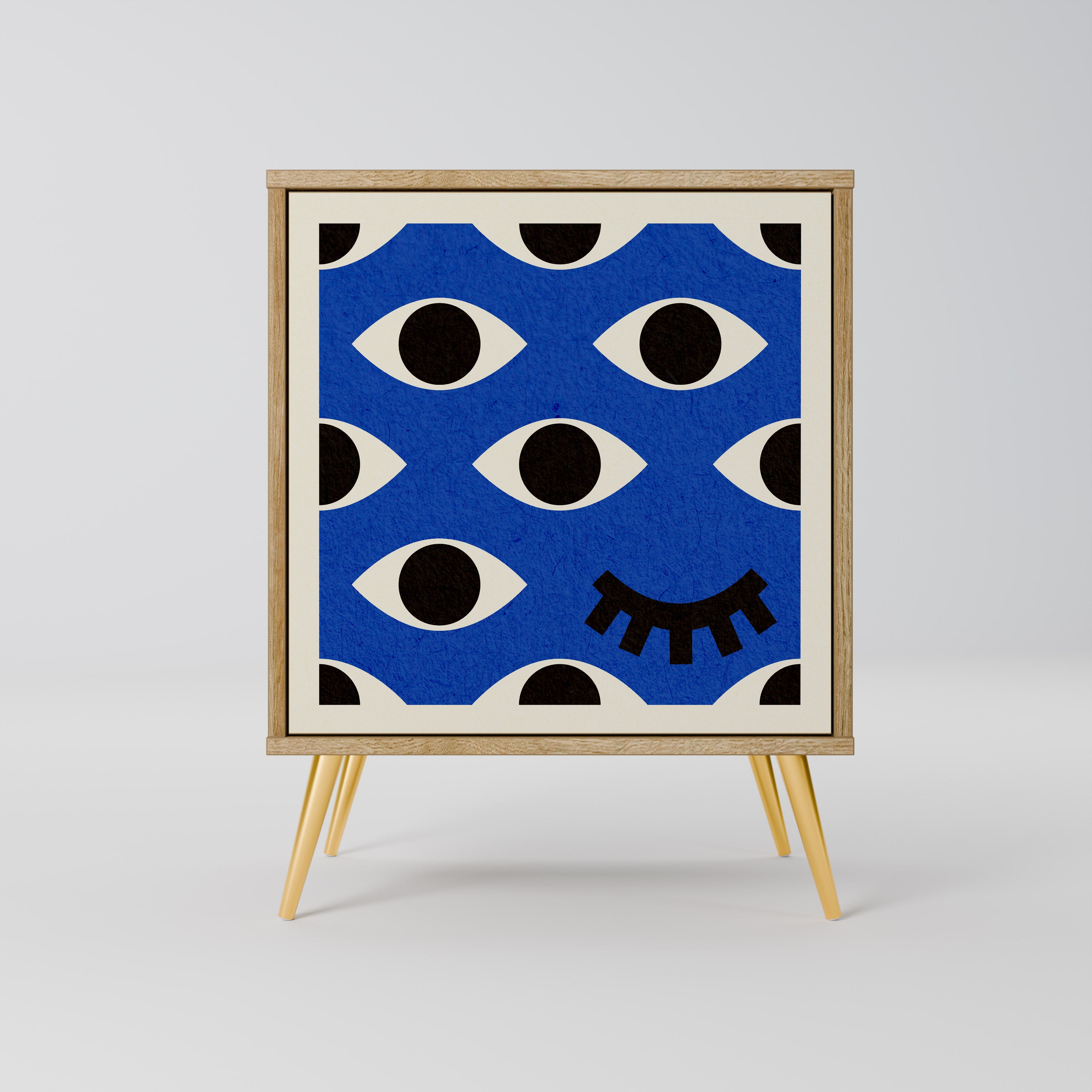 GEOMETRIC EYES Sideboard mit 1 Tür in Eiche-Optik