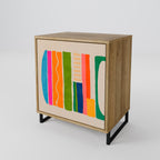 GEOMETRIC SHINE Sideboard mit 1 Tür in Eiche-Optik