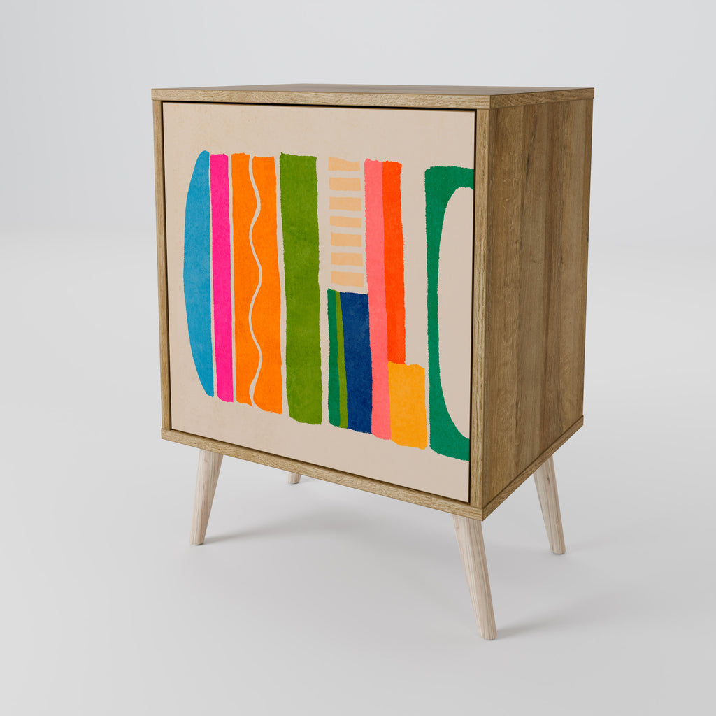 GEOMETRIC SHINE Sideboard mit 1 Tür in Eiche-Optik