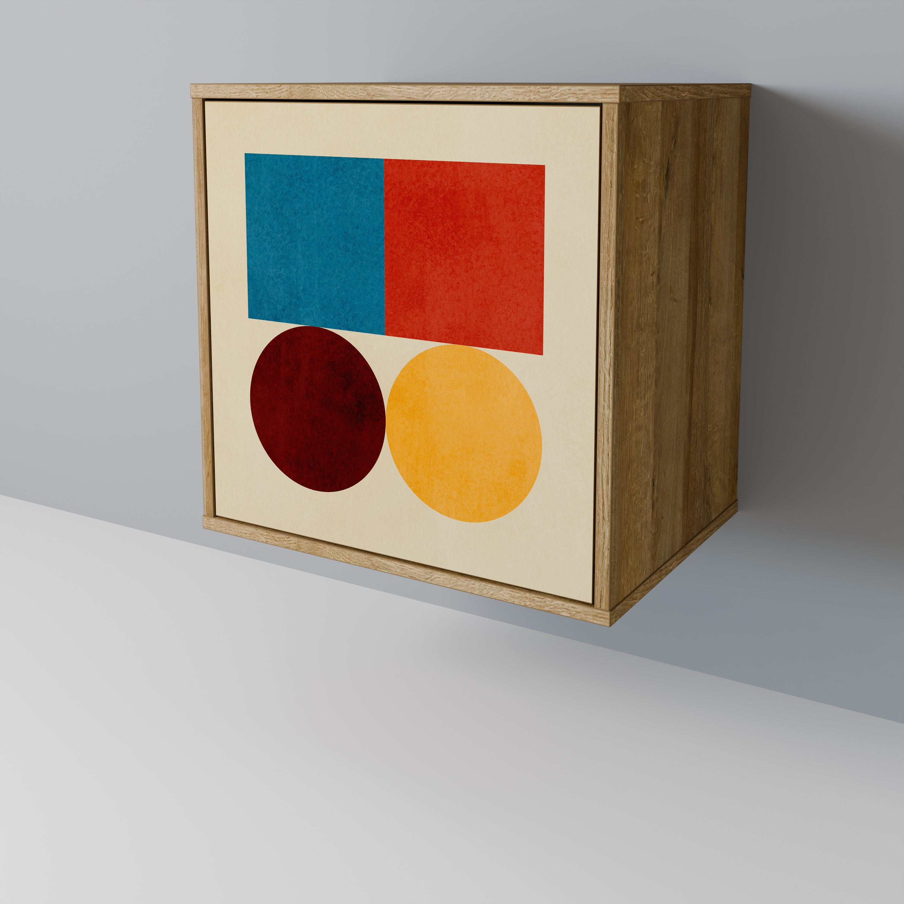 GEOMETRIC PUZZLE Sideboard mit 1 Tür in Eiche-Optik