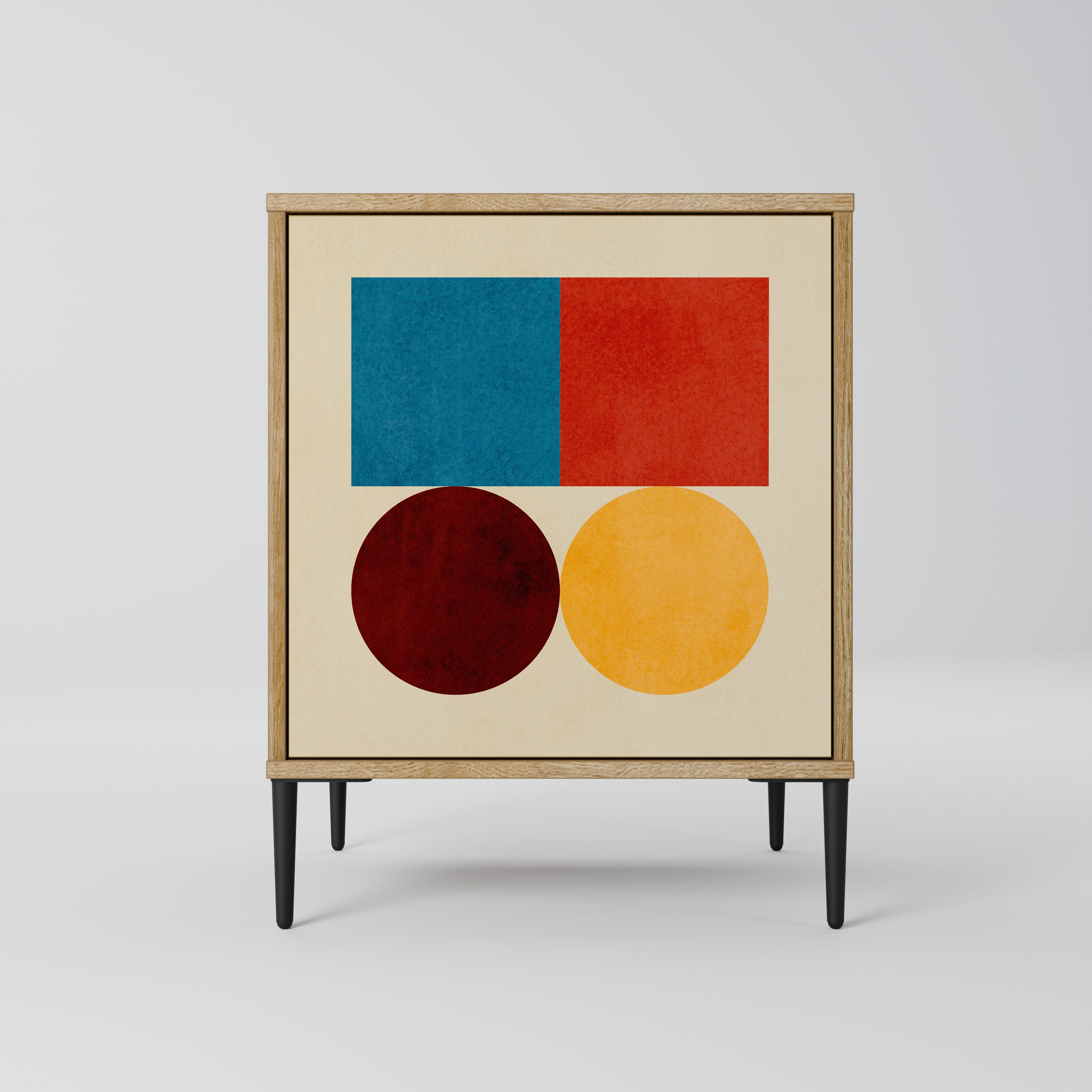 GEOMETRIC PUZZLE Sideboard mit 1 Tür in Eiche-Optik