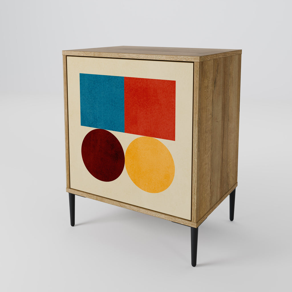 GEOMETRIC PUZZLE Sideboard mit 1 Tür in Eiche-Optik
