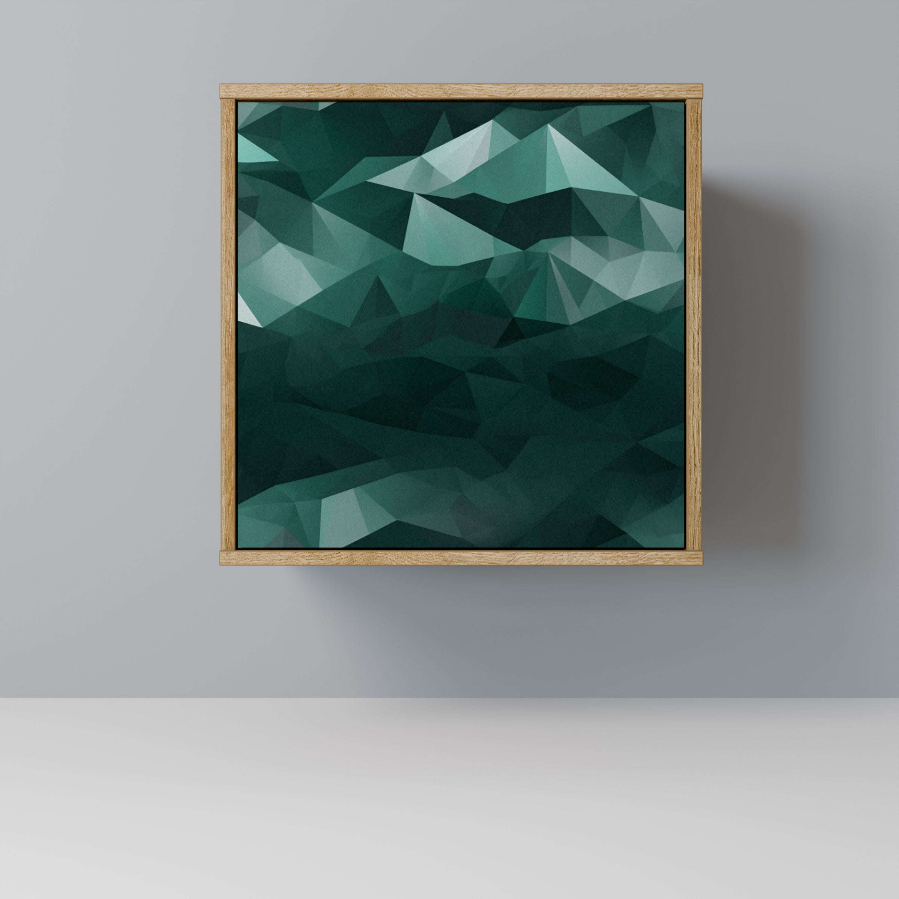 POLYGONAL FLOATING Sideboard mit 1 Tür in Eiche-Optik