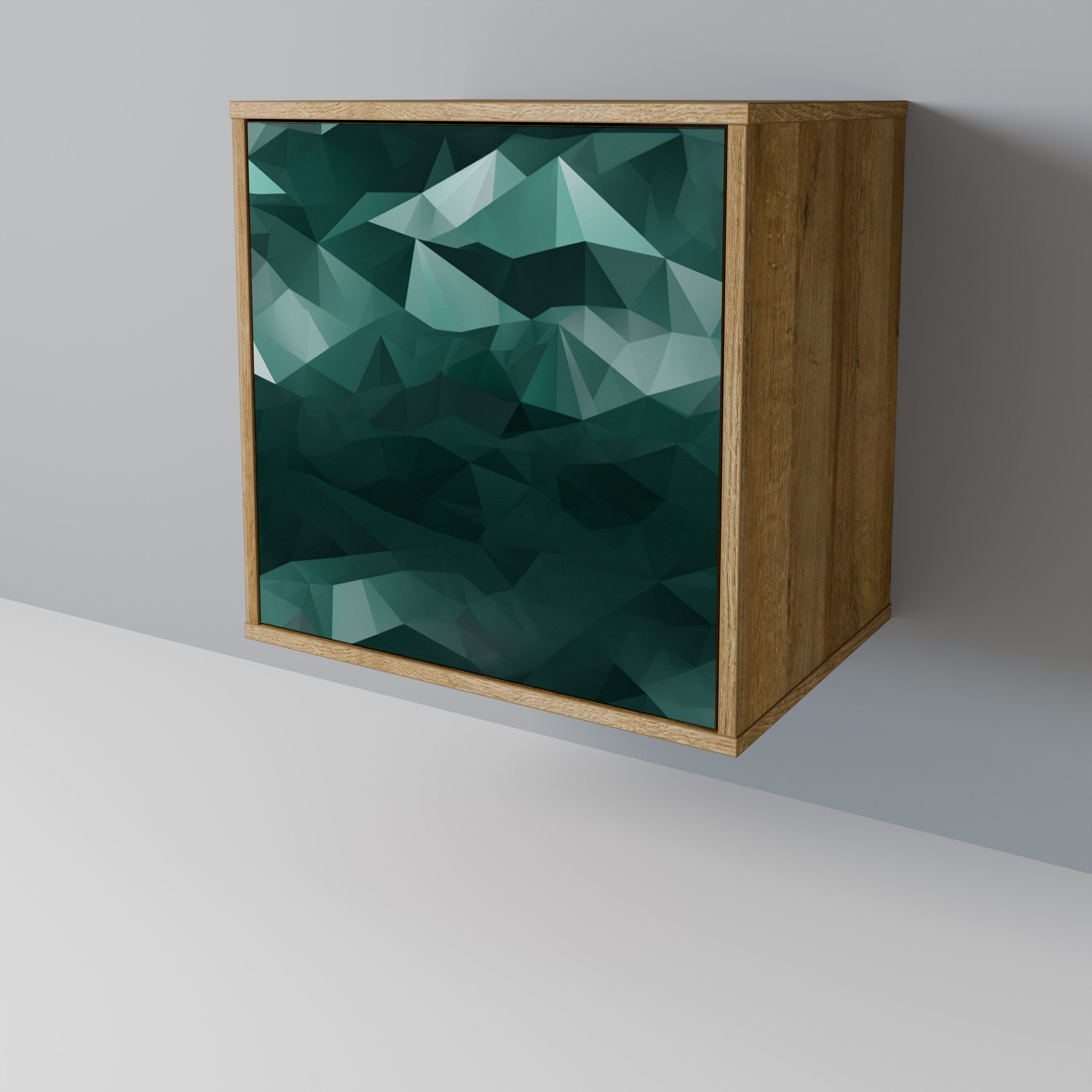 POLYGONAL FLOATING Sideboard mit 1 Tür in Eiche-Optik