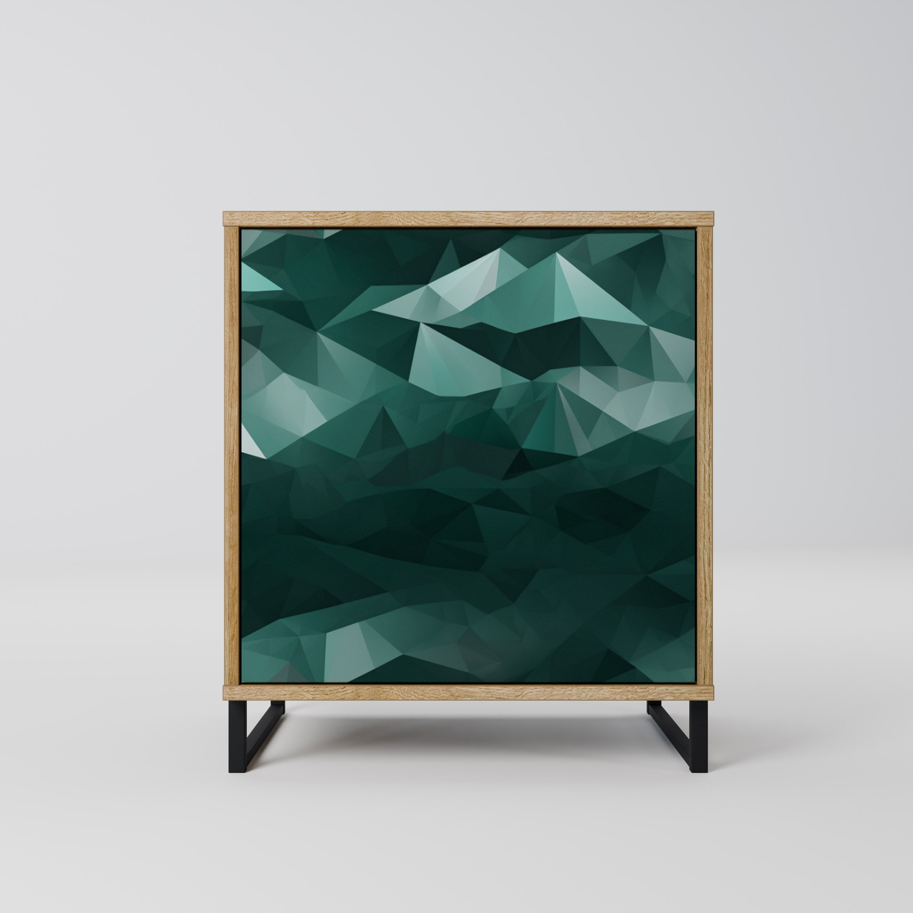 POLYGONAL FLOATING Sideboard mit 1 Tür in Eiche-Optik