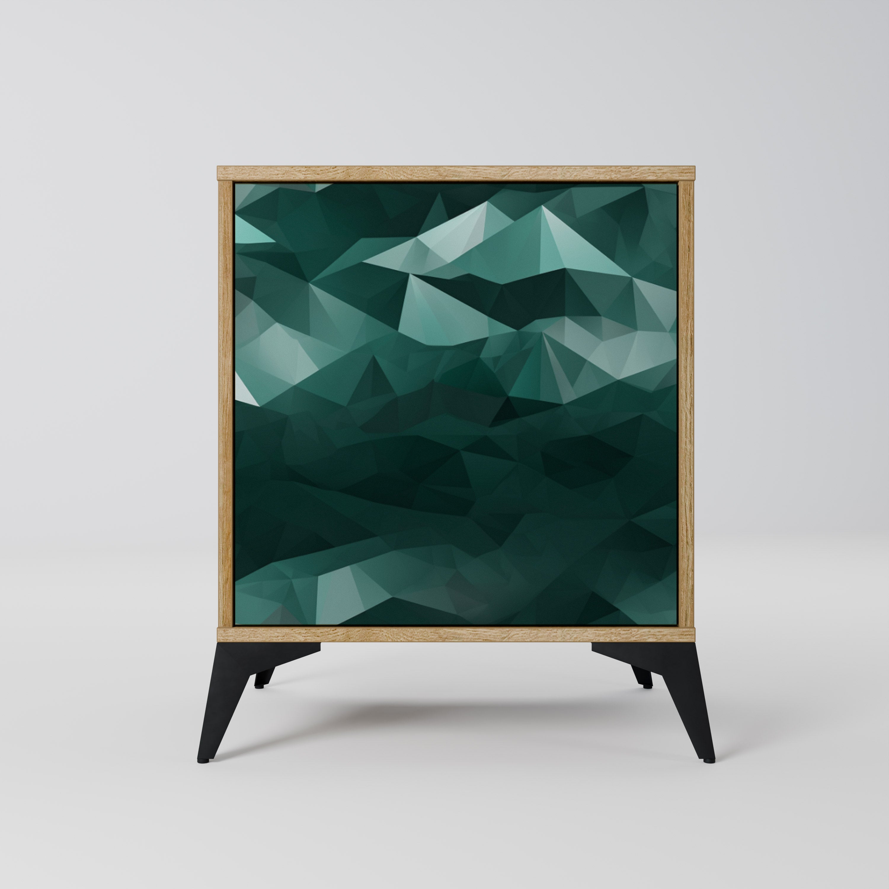 POLYGONAL FLOATING Sideboard mit 1 Tür in Eiche-Optik