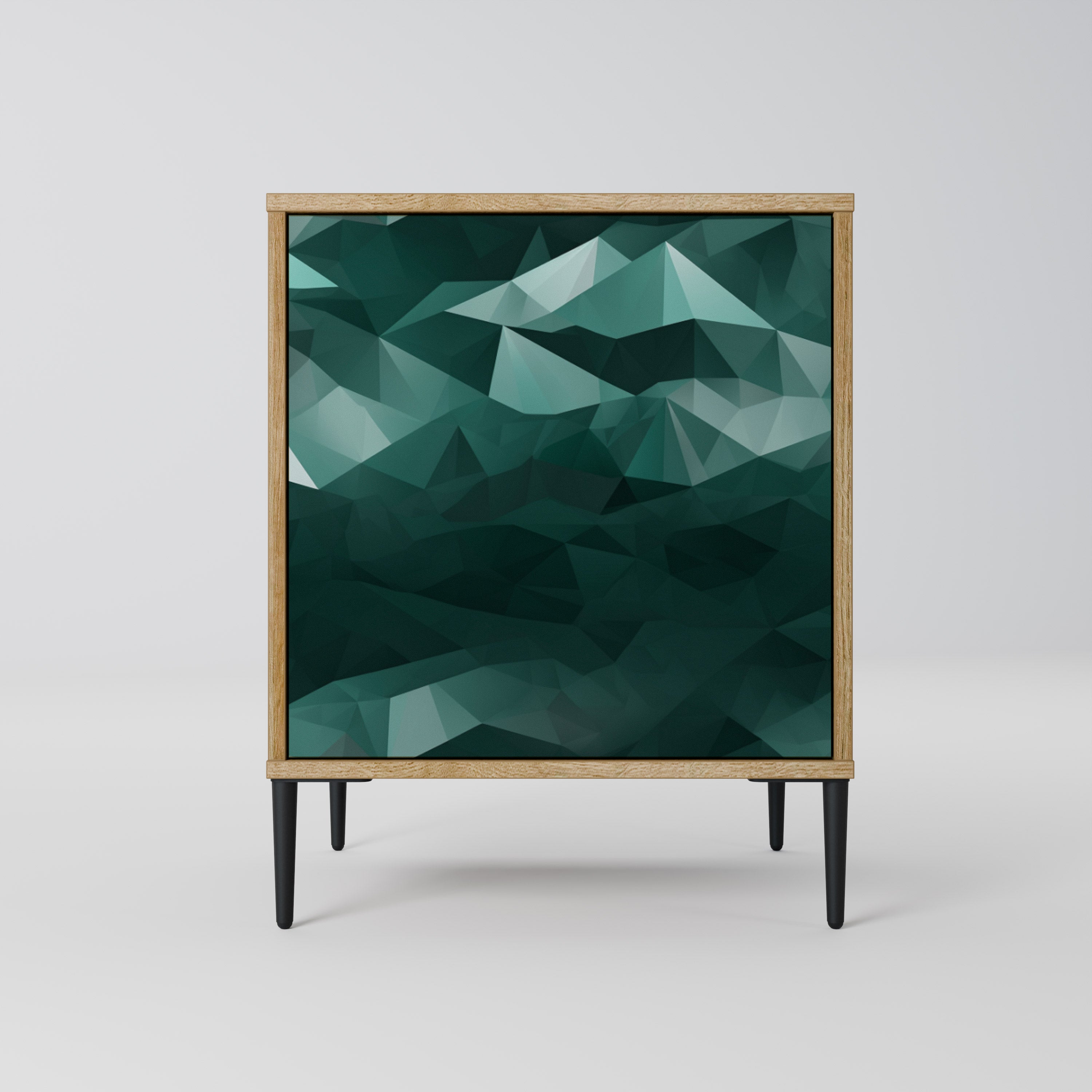 POLYGONAL FLOATING Sideboard mit 1 Tür in Eiche-Optik