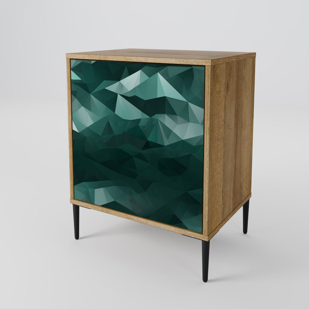 POLYGONAL FLOATING Sideboard mit 1 Tür in Eiche-Optik