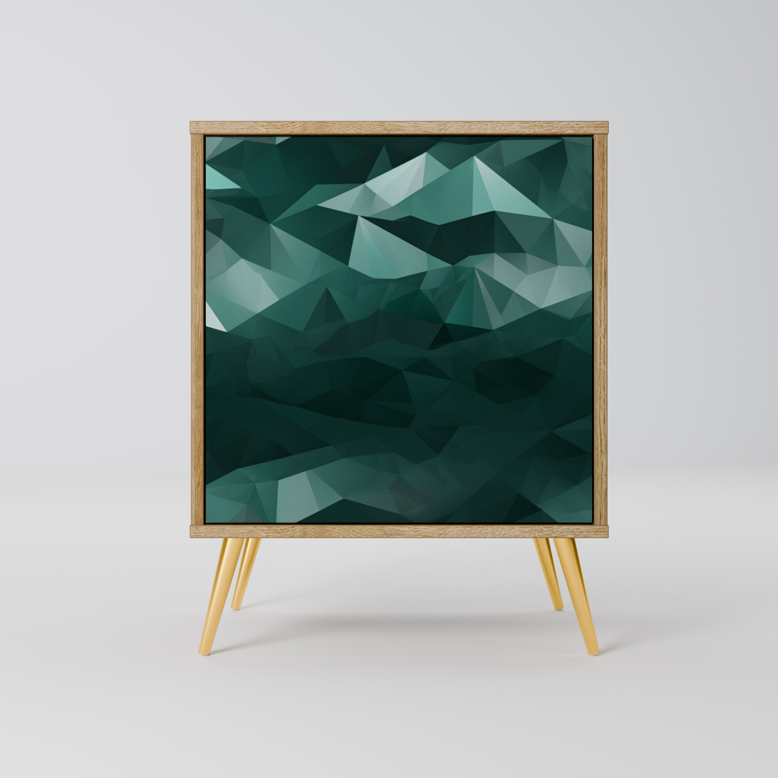 POLYGONAL FLOATING Sideboard mit 1 Tür in Eiche-Optik