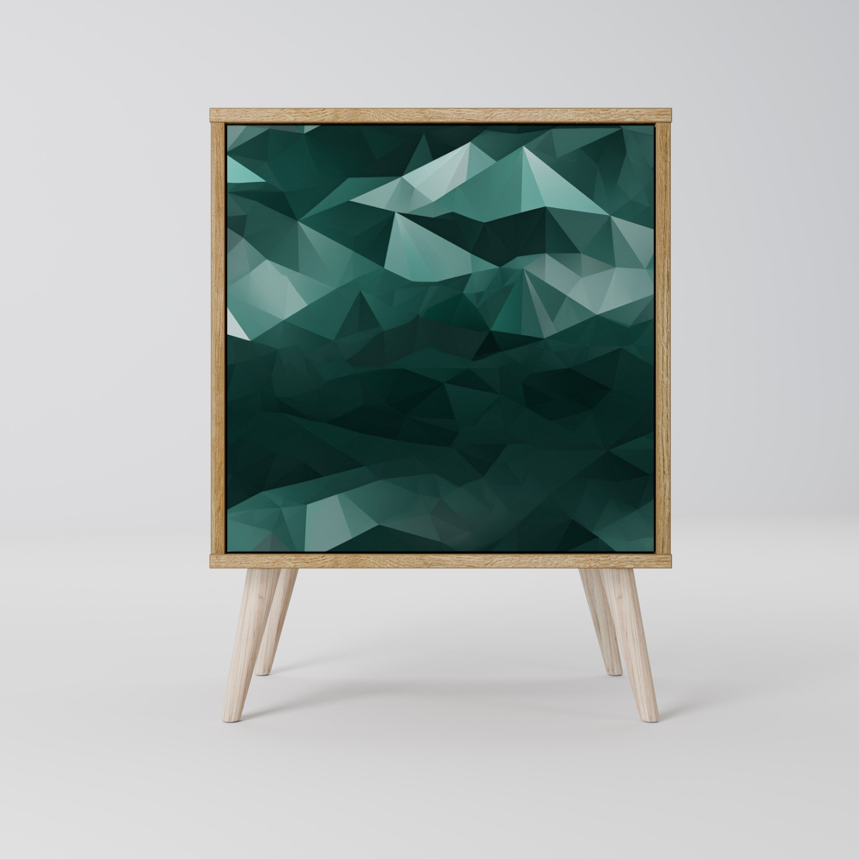POLYGONAL FLOATING Sideboard mit 1 Tür in Eiche-Optik