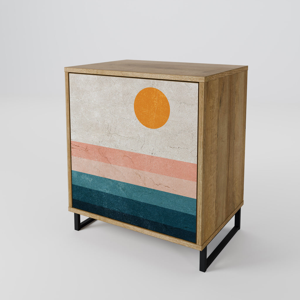 TWO HALVES Sideboard mit 1 Tür in Eiche-Optik