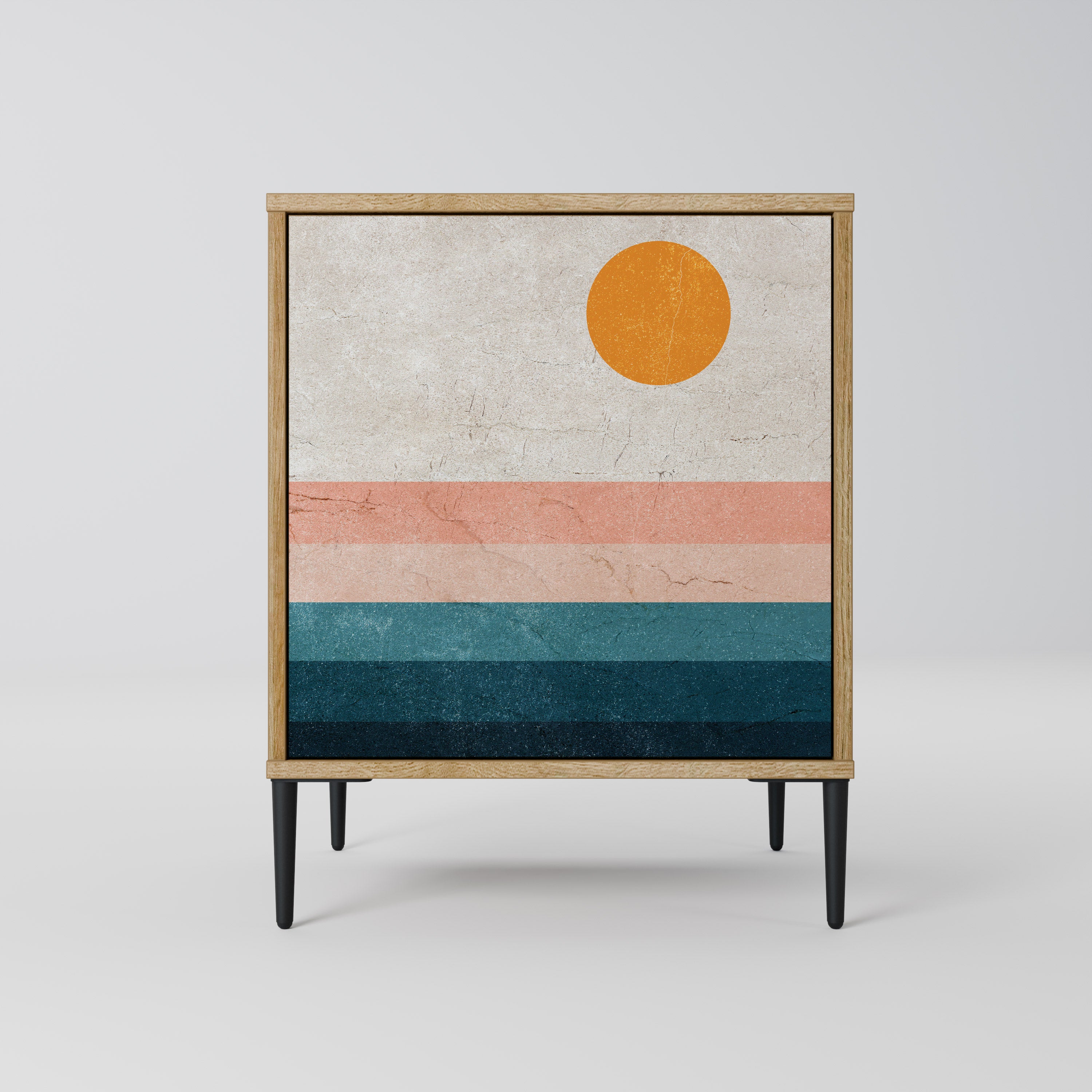 TWO HALVES Sideboard mit 1 Tür in Eiche-Optik