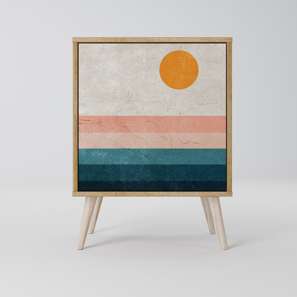 TWO HALVES Sideboard mit 1 Tür in Eiche-Optik