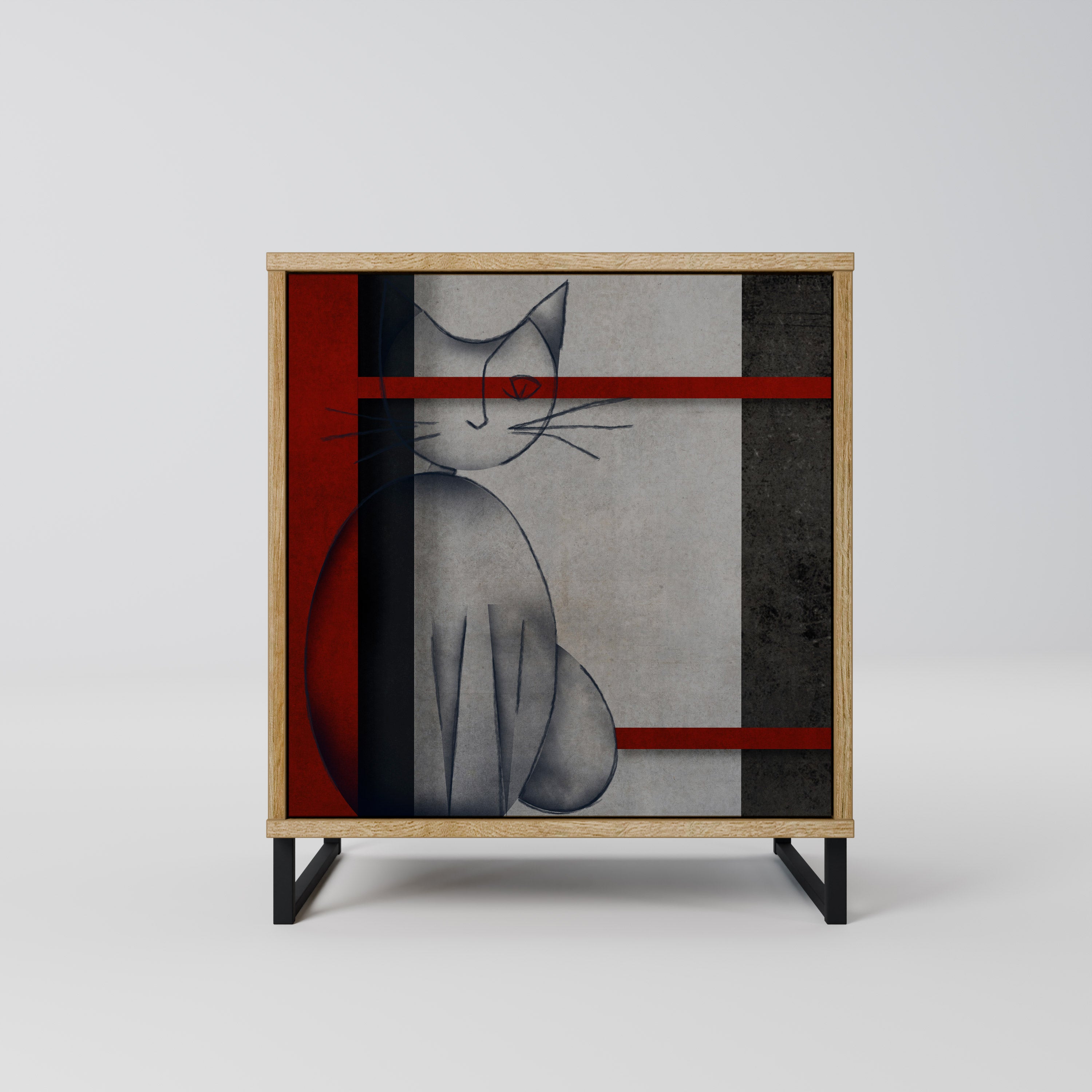 GRAY FIGURES Sideboard mit 1 Tür in Eiche-Optik