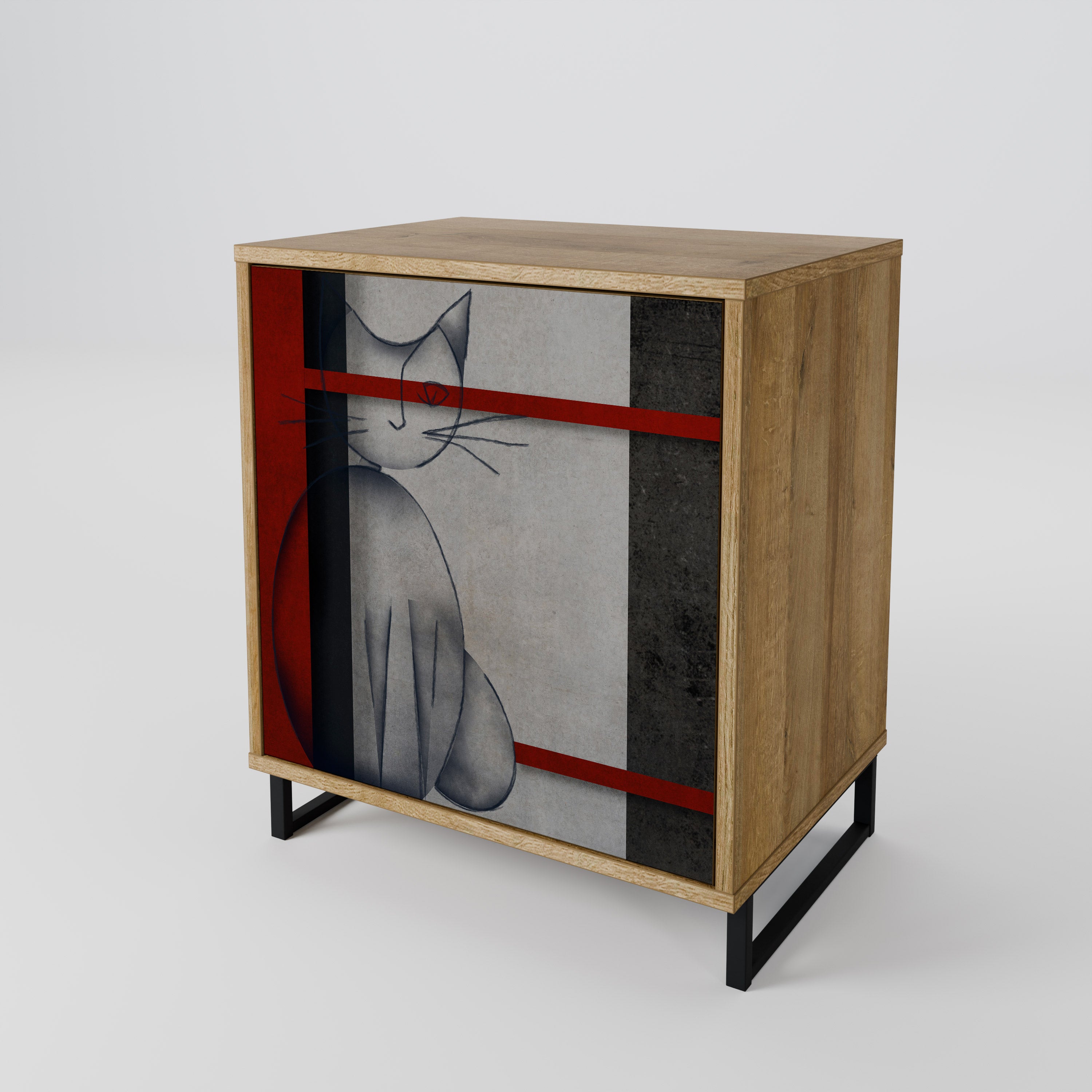 GRAY FIGURES Sideboard mit 1 Tür in Eiche-Optik