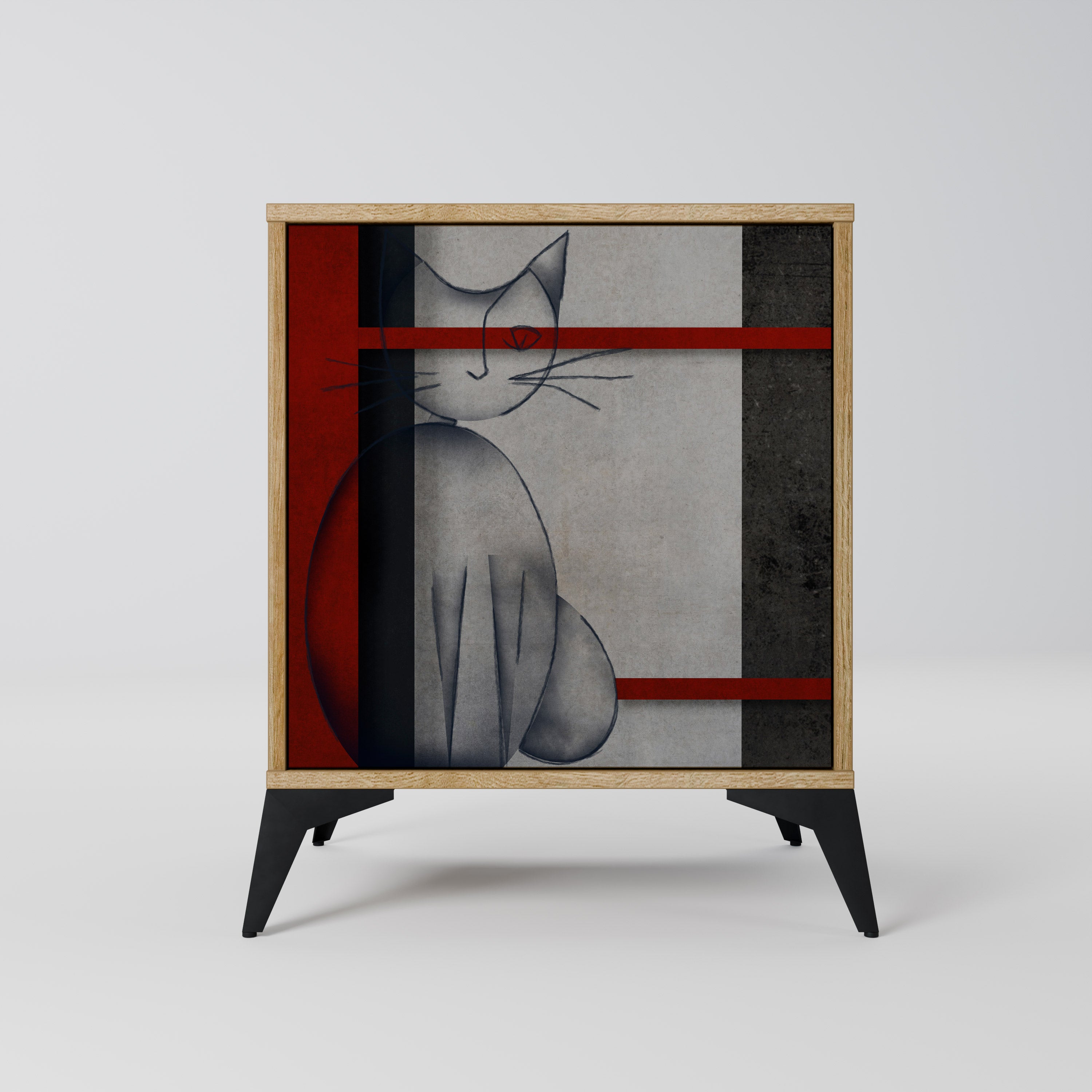 GRAY FIGURES Sideboard mit 1 Tür in Eiche-Optik