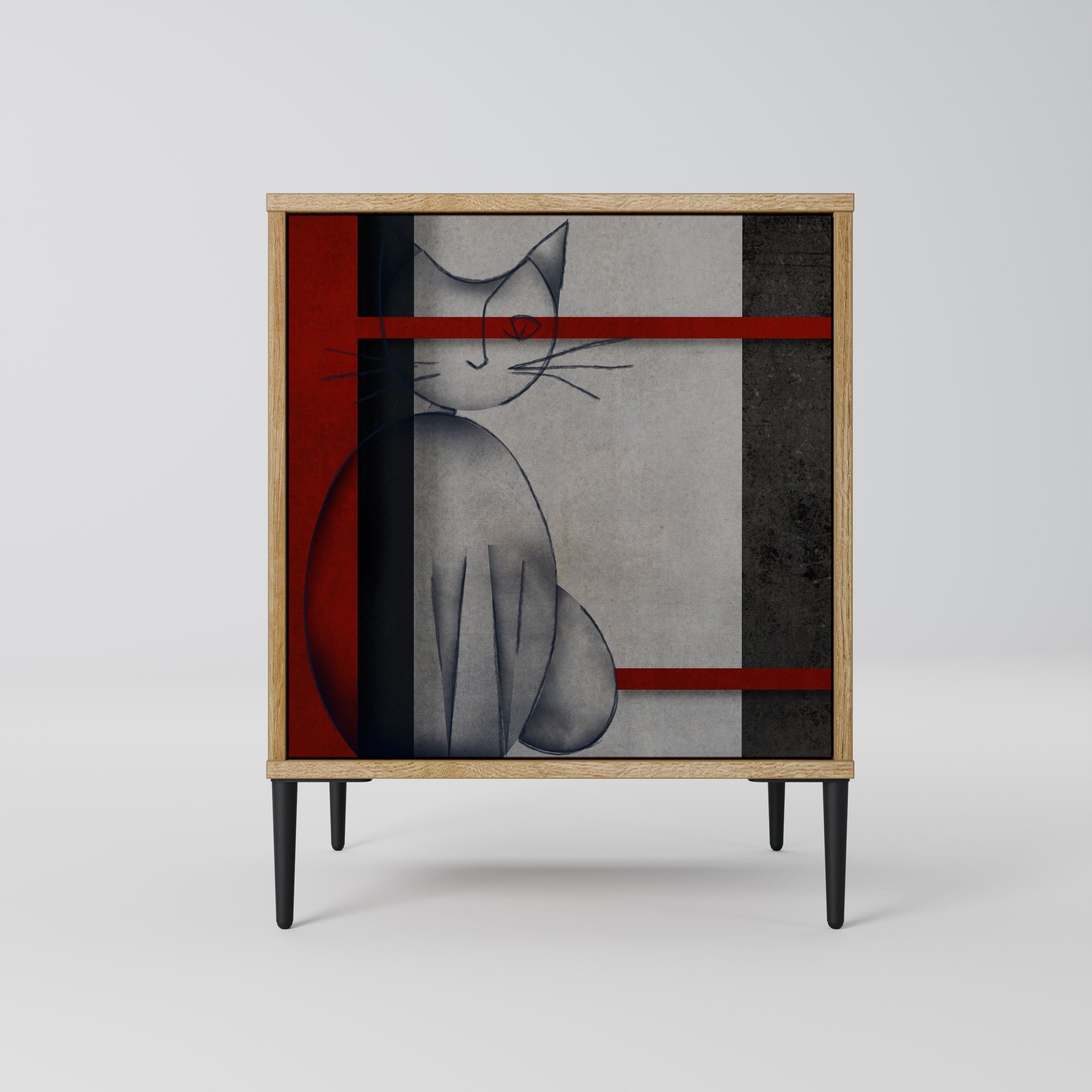 GRAY FIGURES Sideboard mit 1 Tür in Eiche-Optik
