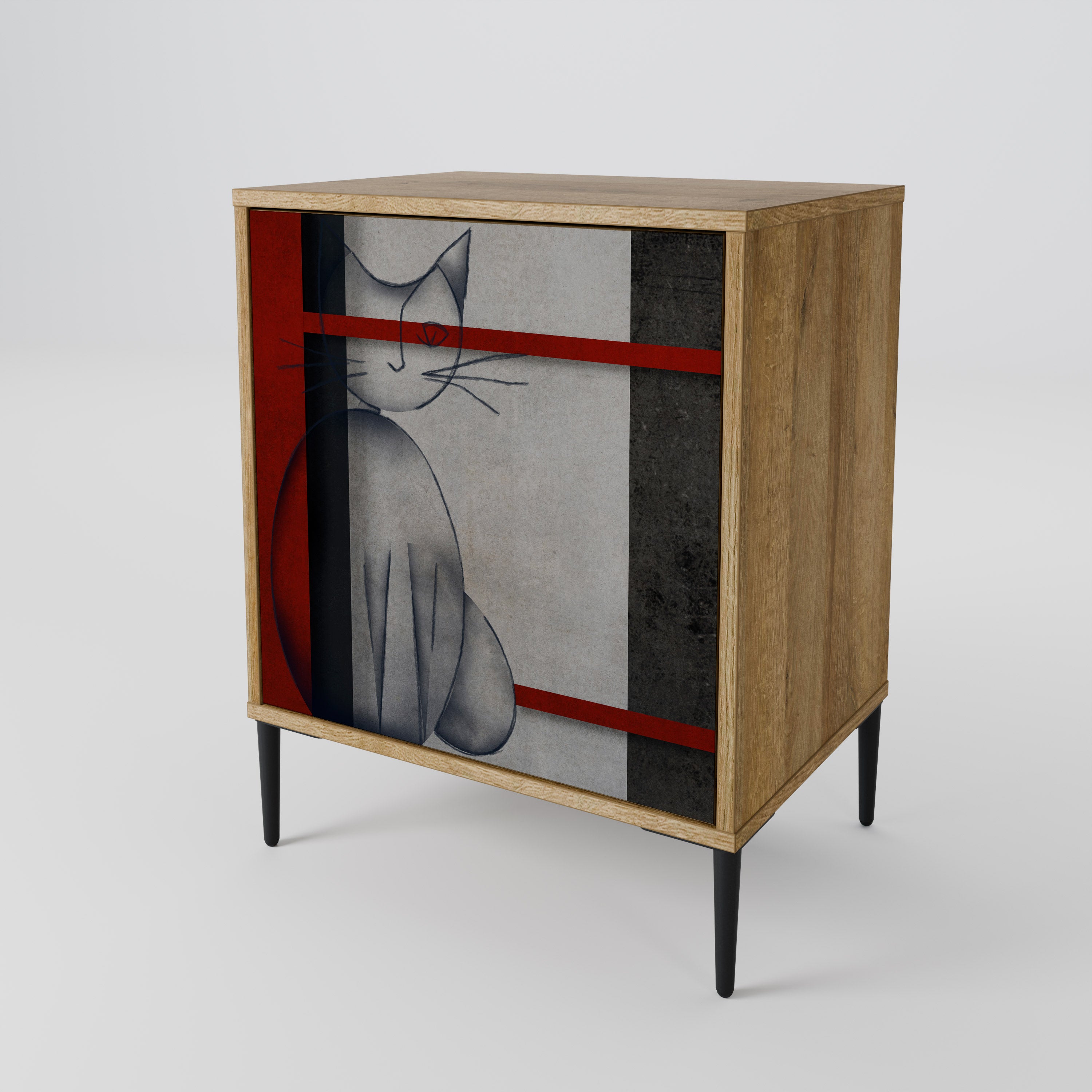 GRAY FIGURES Sideboard mit 1 Tür in Eiche-Optik