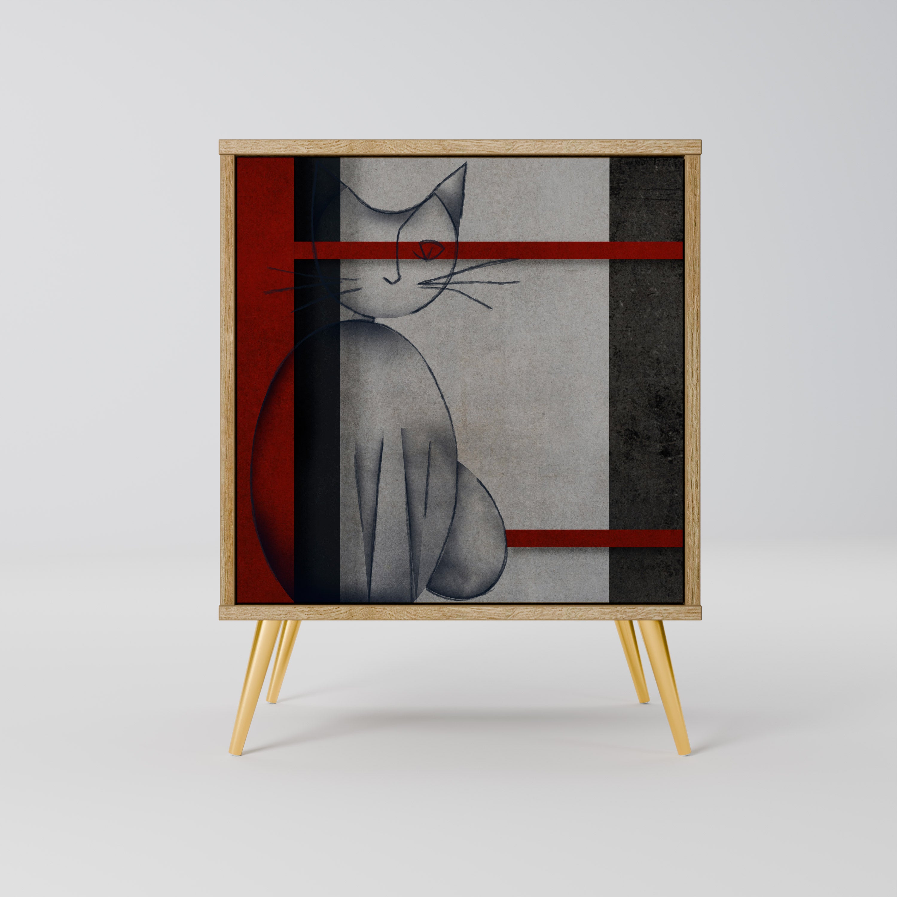 GRAY FIGURES Sideboard mit 1 Tür in Eiche-Optik