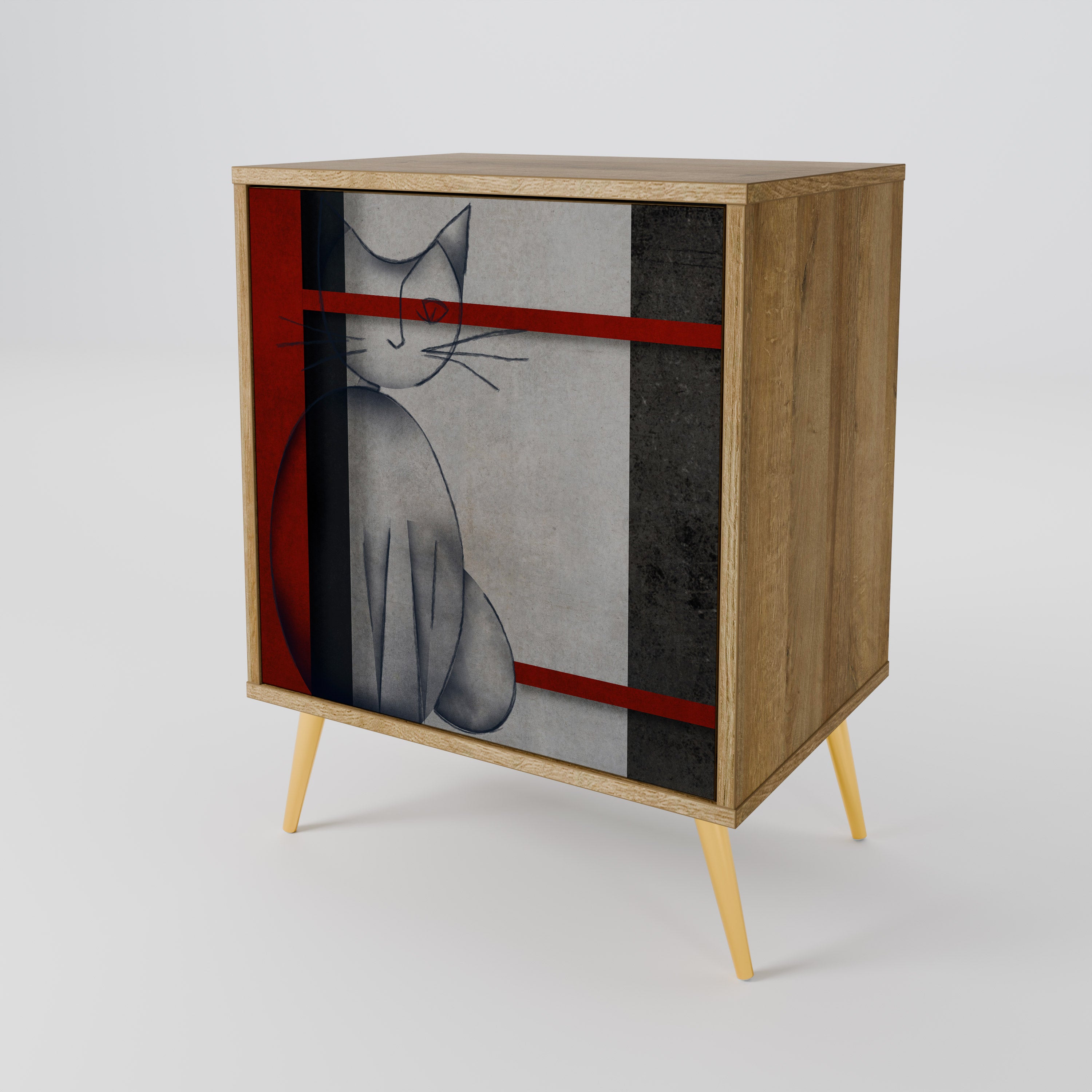 GRAY FIGURES Sideboard mit 1 Tür in Eiche-Optik