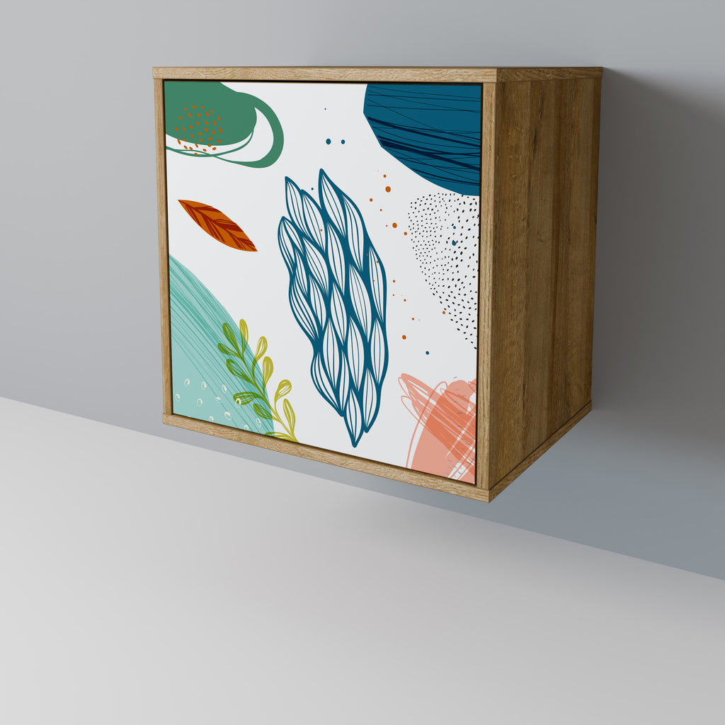 BOTANICAL HURRICANE Sideboard mit 1 Tür in Eiche-Optik