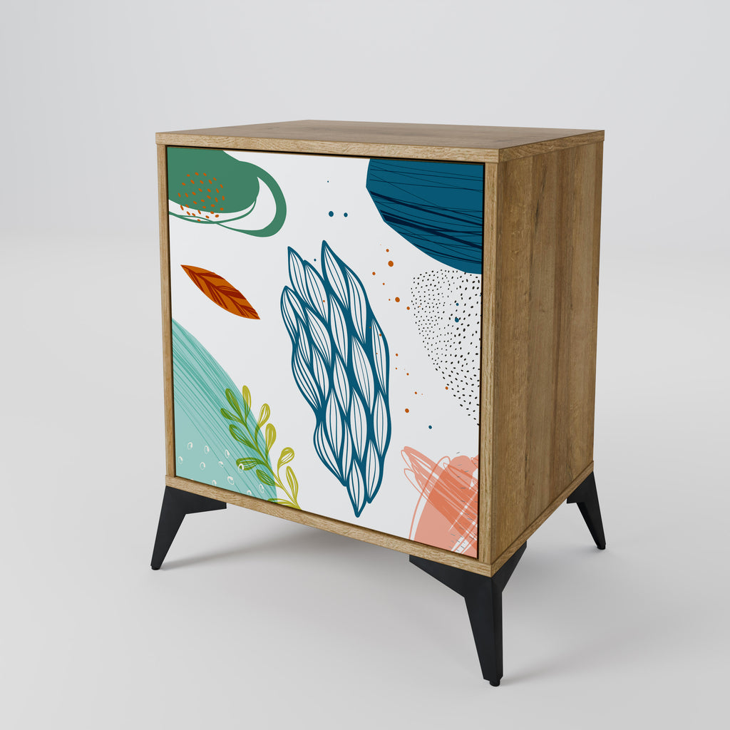 BOTANICAL HURRICANE Sideboard mit 1 Tür in Eiche-Optik