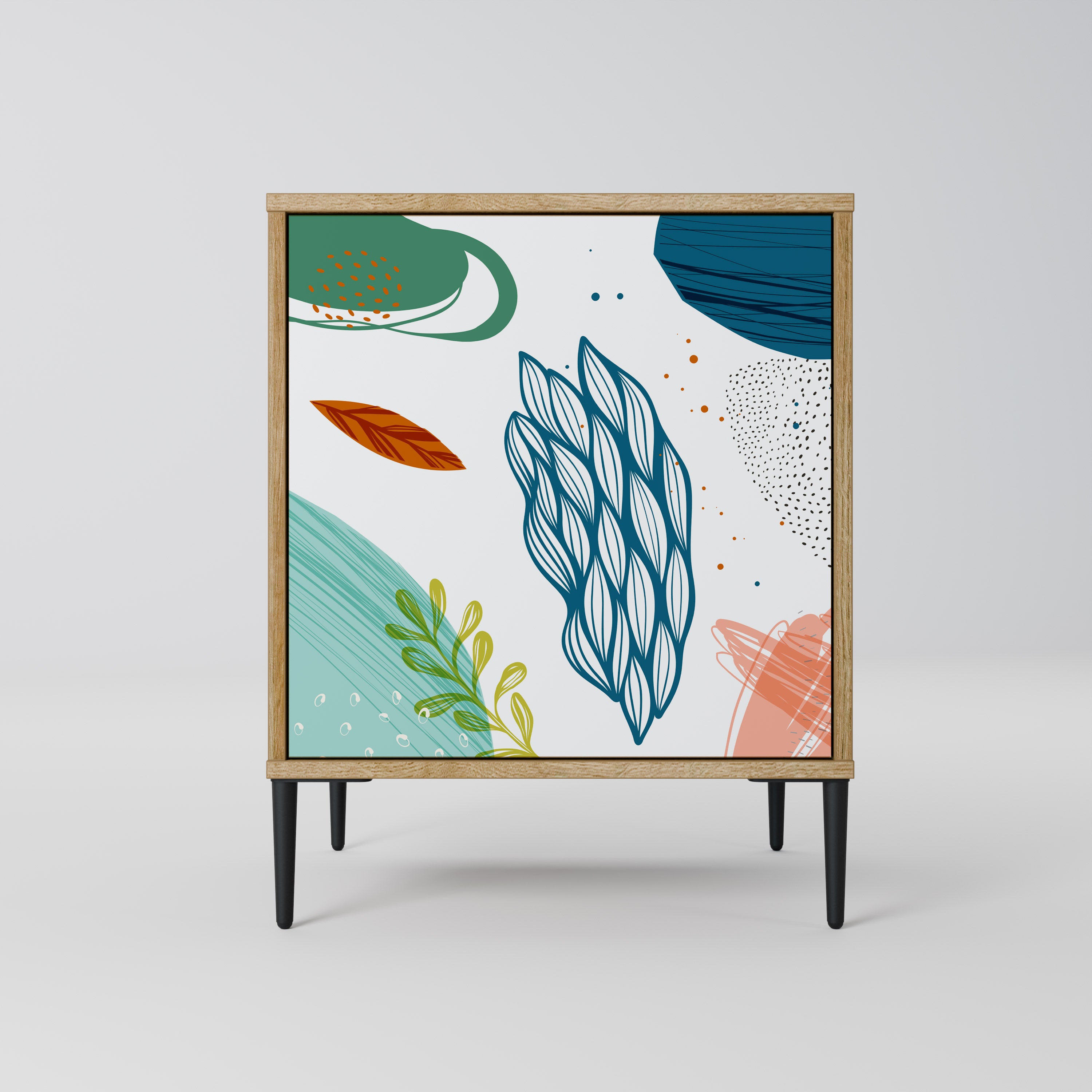 BOTANICAL HURRICANE Sideboard mit 1 Tür in Eiche-Optik